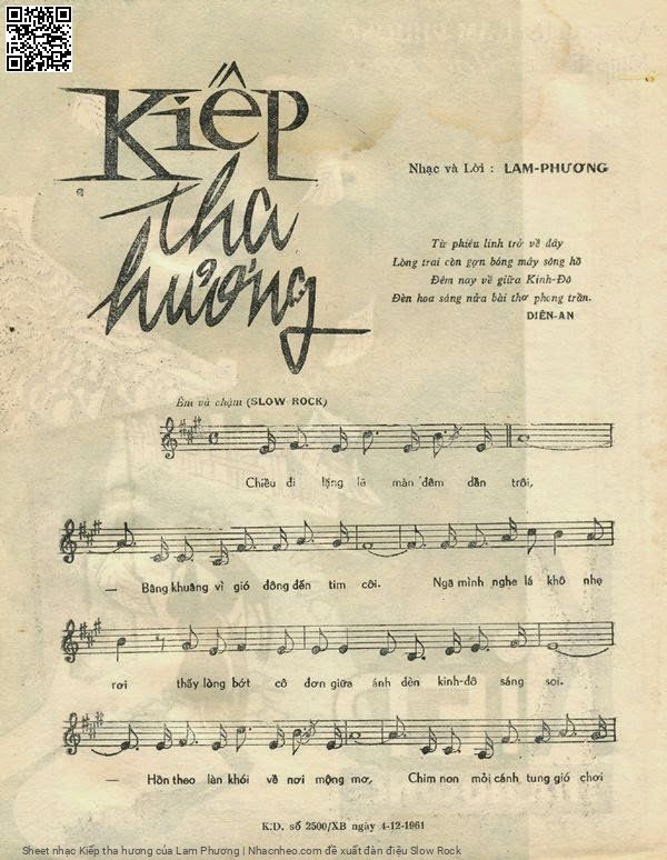 Page 2 of Sheet music PDF Kiếp tha hương - Lam Phương