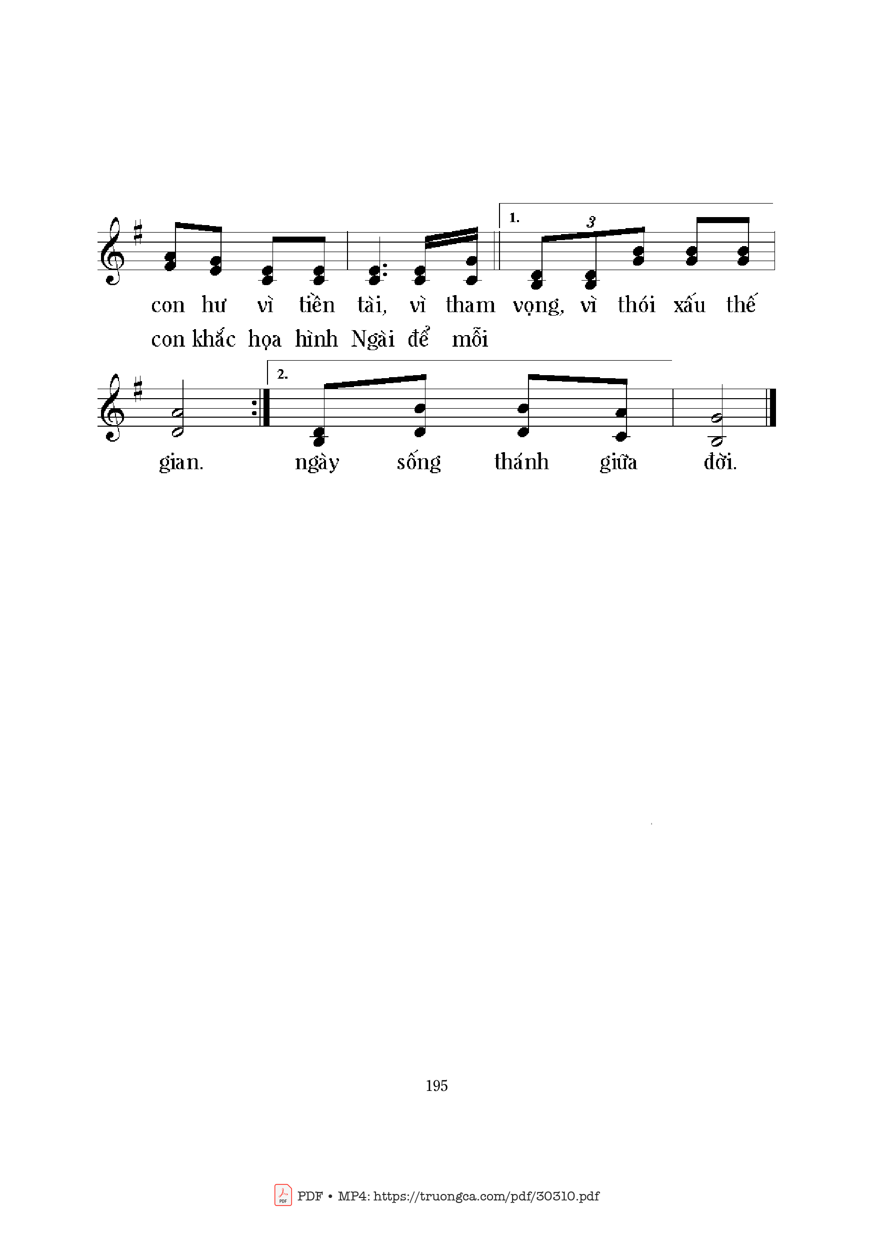Page 2 of Sheet music PDF Con biết rõ - Mi Trầm
