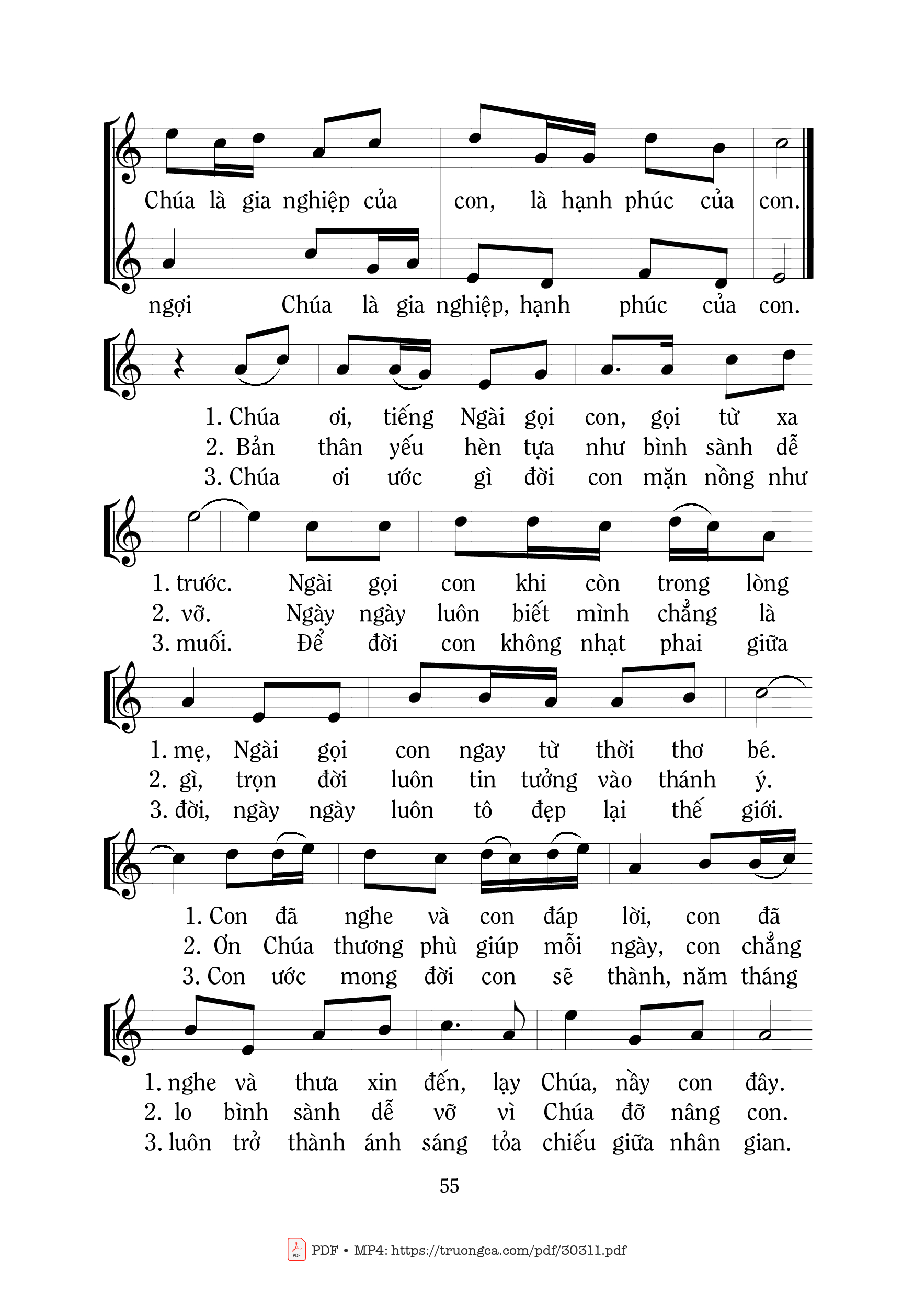 Page 2 of Sheet music PDF Con cất lời - Mi Trầm