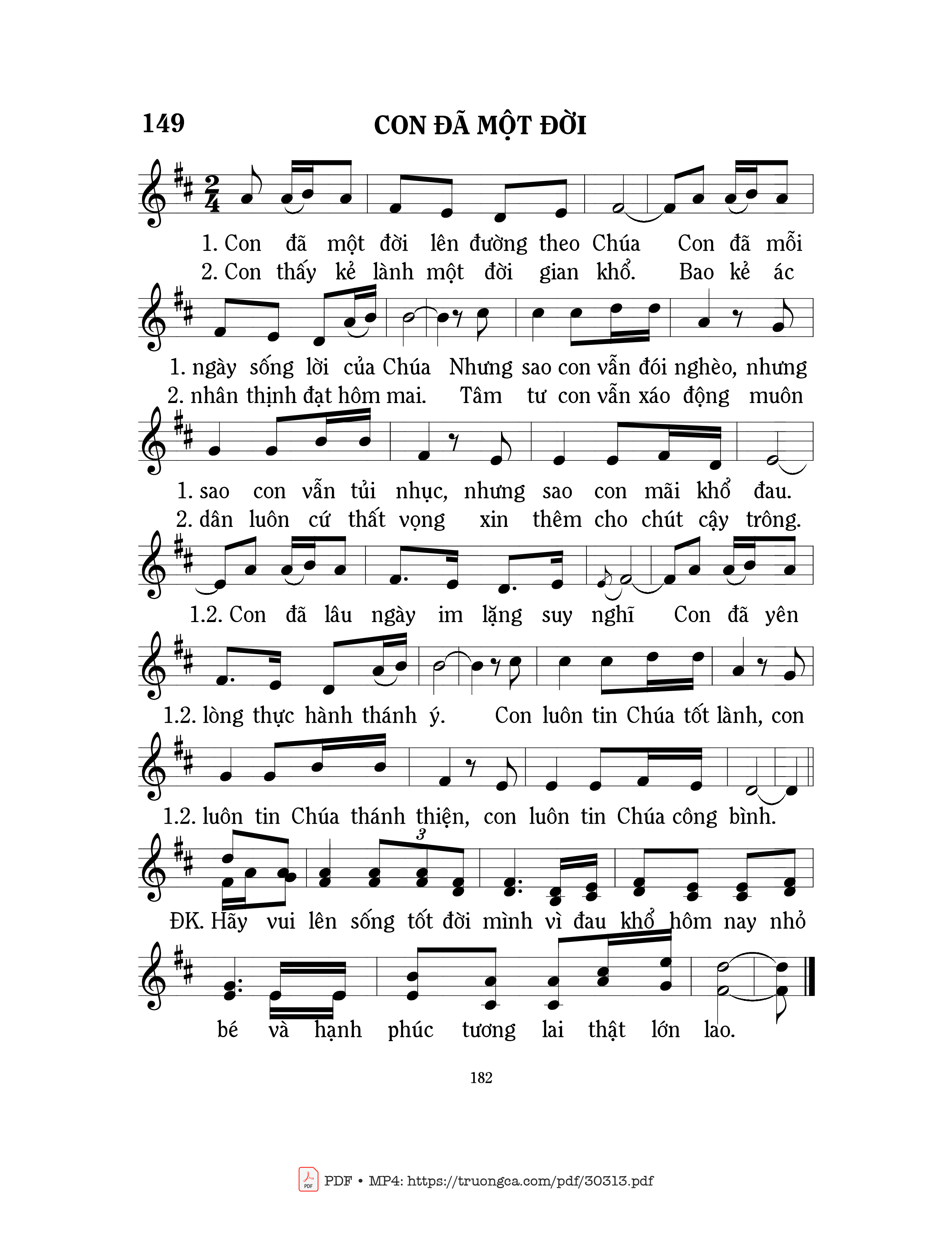 Page 1 of Sheet music PDF Con đã một đời - Mi Trầm