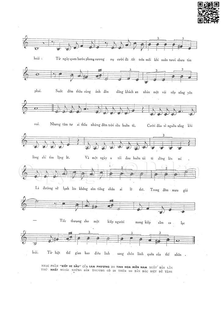 Page 2 of Sheet music PDF Kiếp ve sầu - Lam Phương
