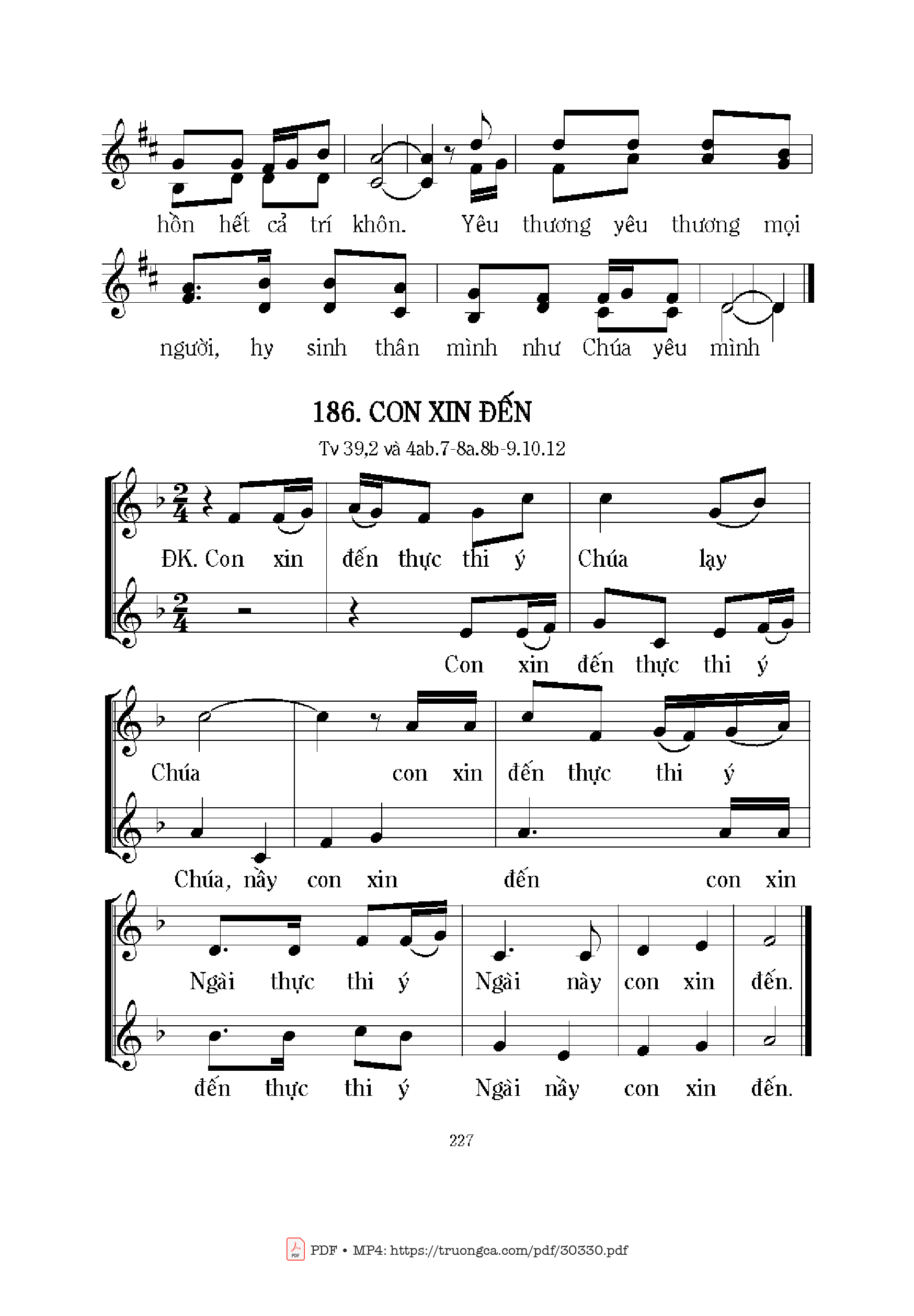 Page 1 of Sheet music PDF Con xin đến (Tv. 39) - Mi Trầm