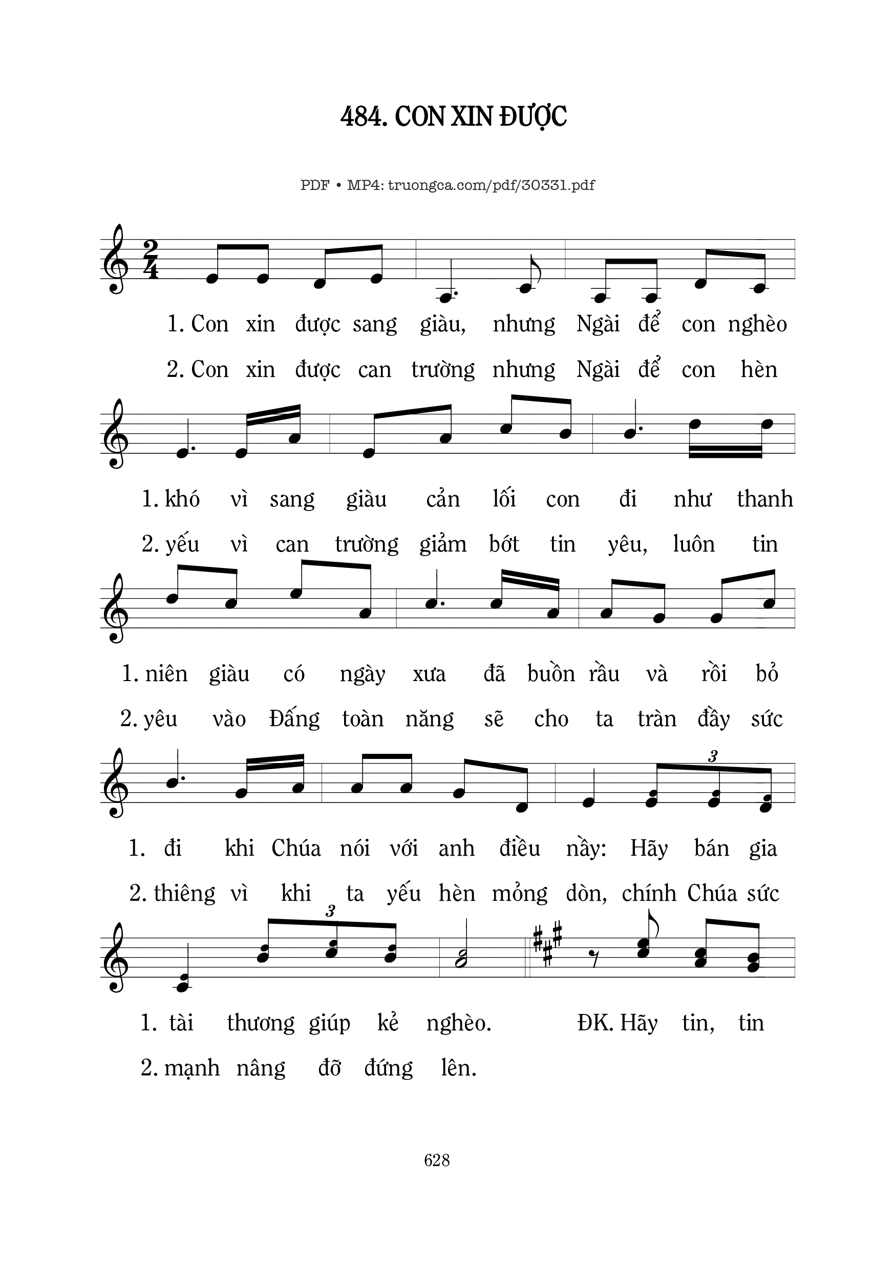 Sheet PDF of Con xin được