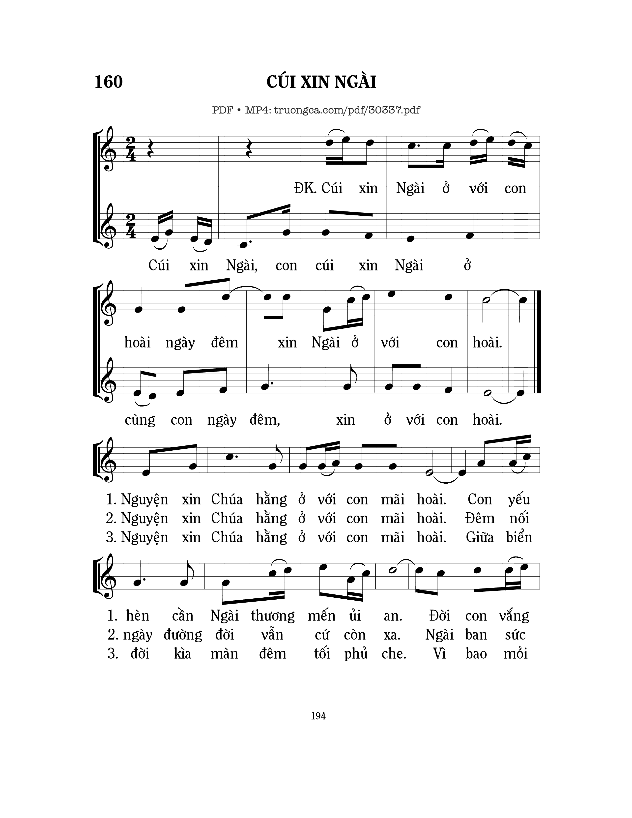 Sheet PDF of Cúi Xin Ngài - Mi Trầm