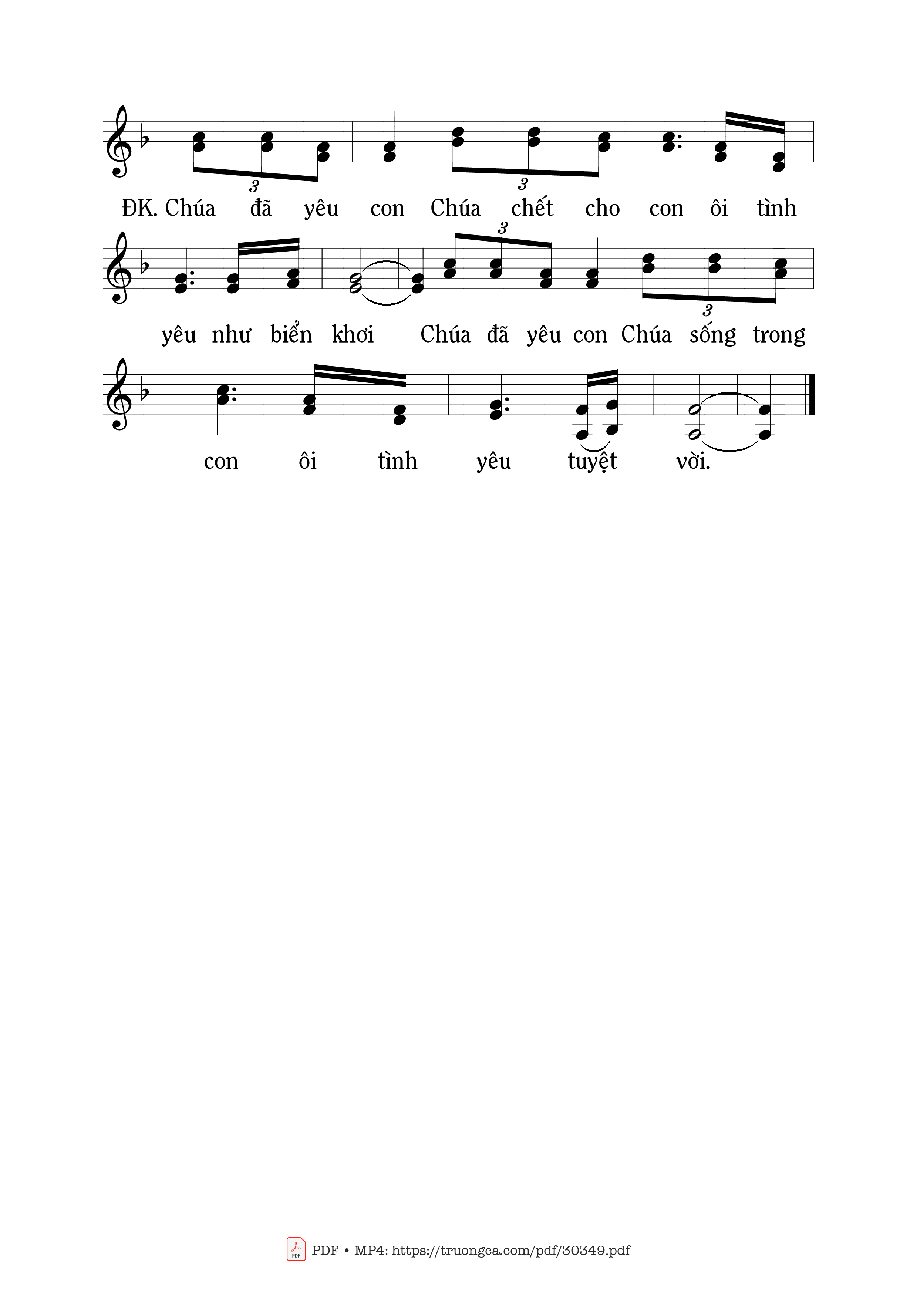 Page 2 of Sheet music PDF Chúa đã yêu con - Mi Trầm