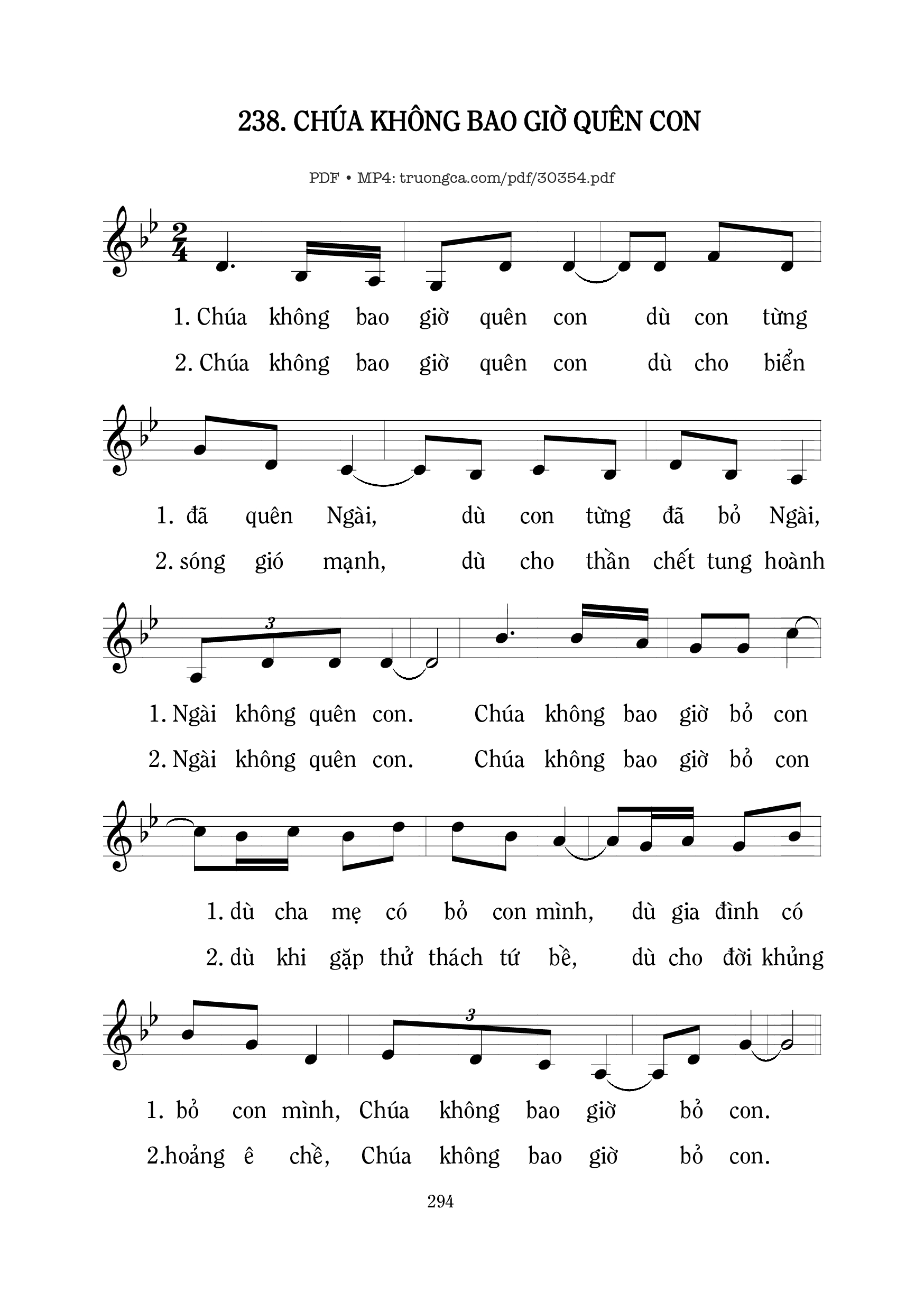 Sheet PDF of Chúa không bao giờ