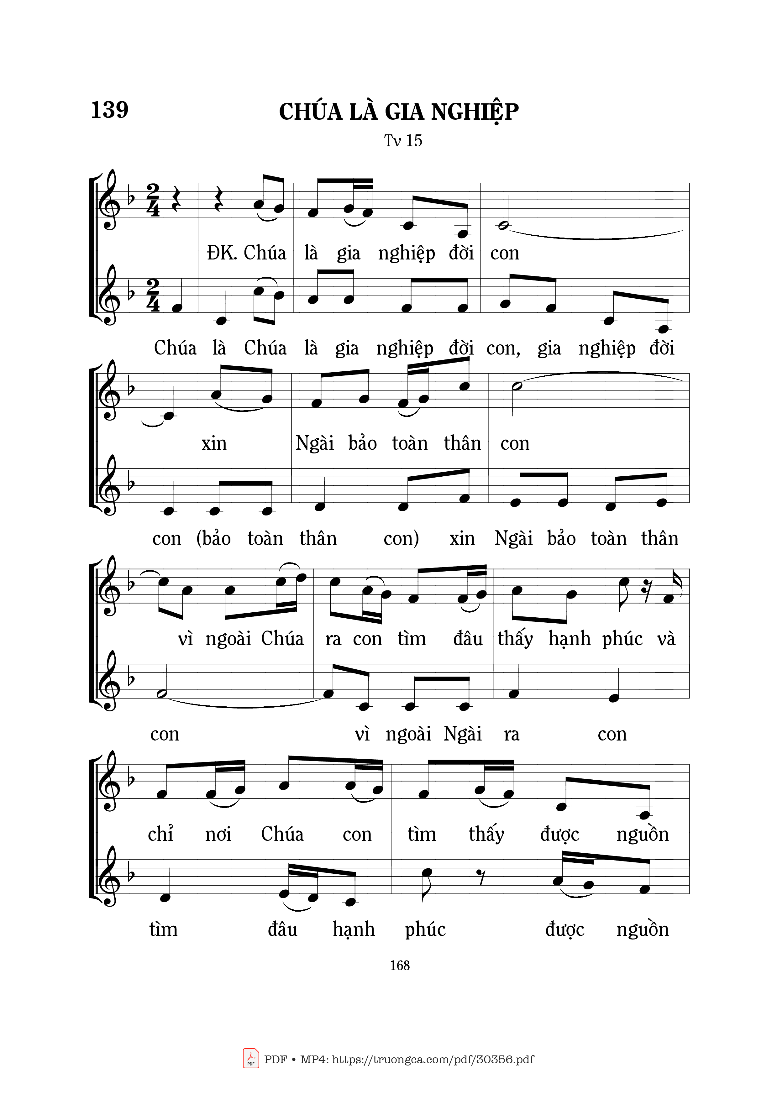 Sheet PDF of Chúa là gia nghiệp (Tv. 15)