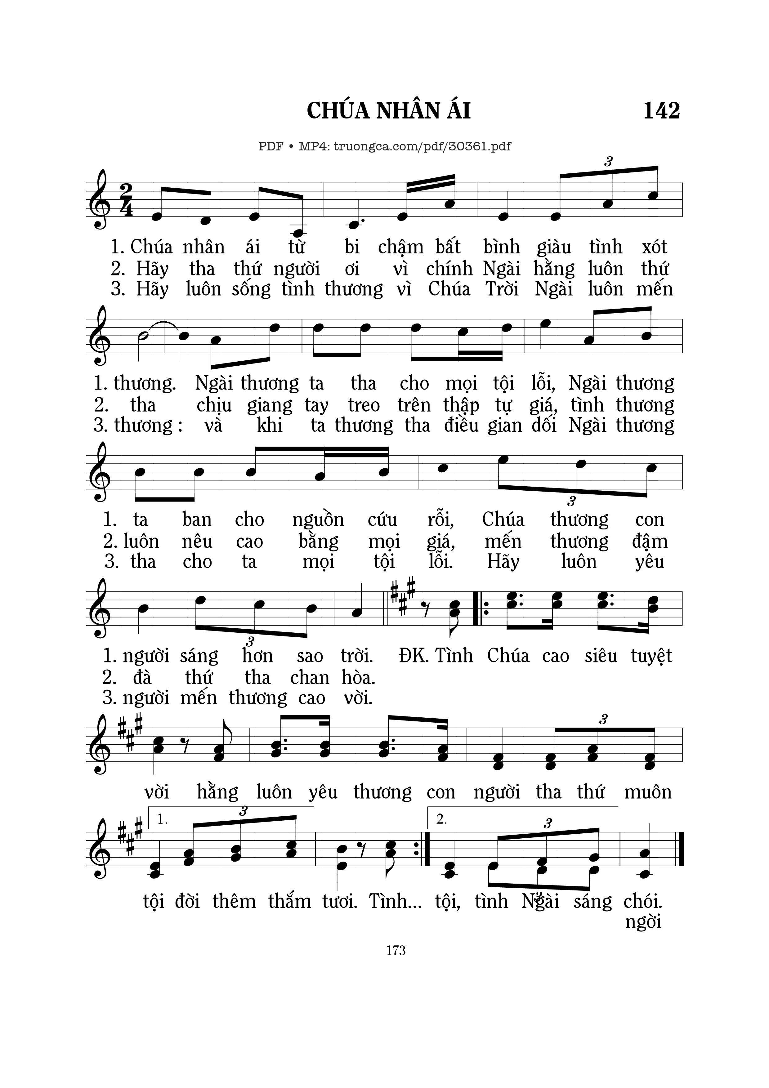 Page 1 of Sheet music PDF Chúa nhân ái - Mi Trầm