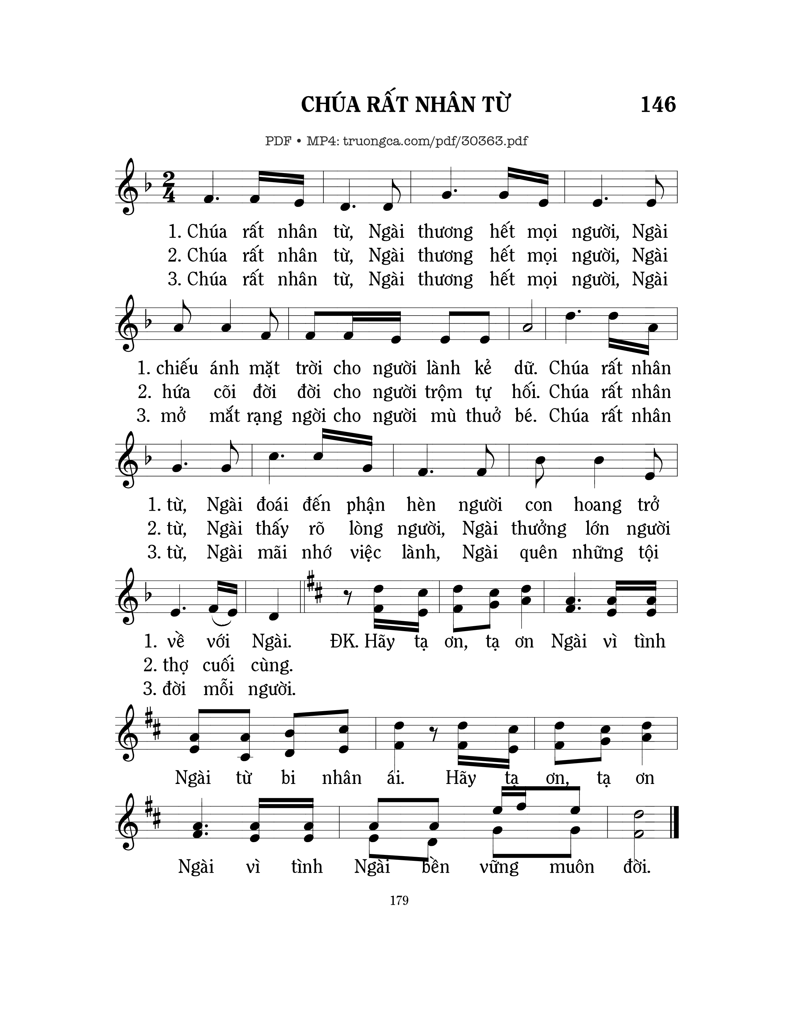 Sheet PDF of Chúa rất nhân từ