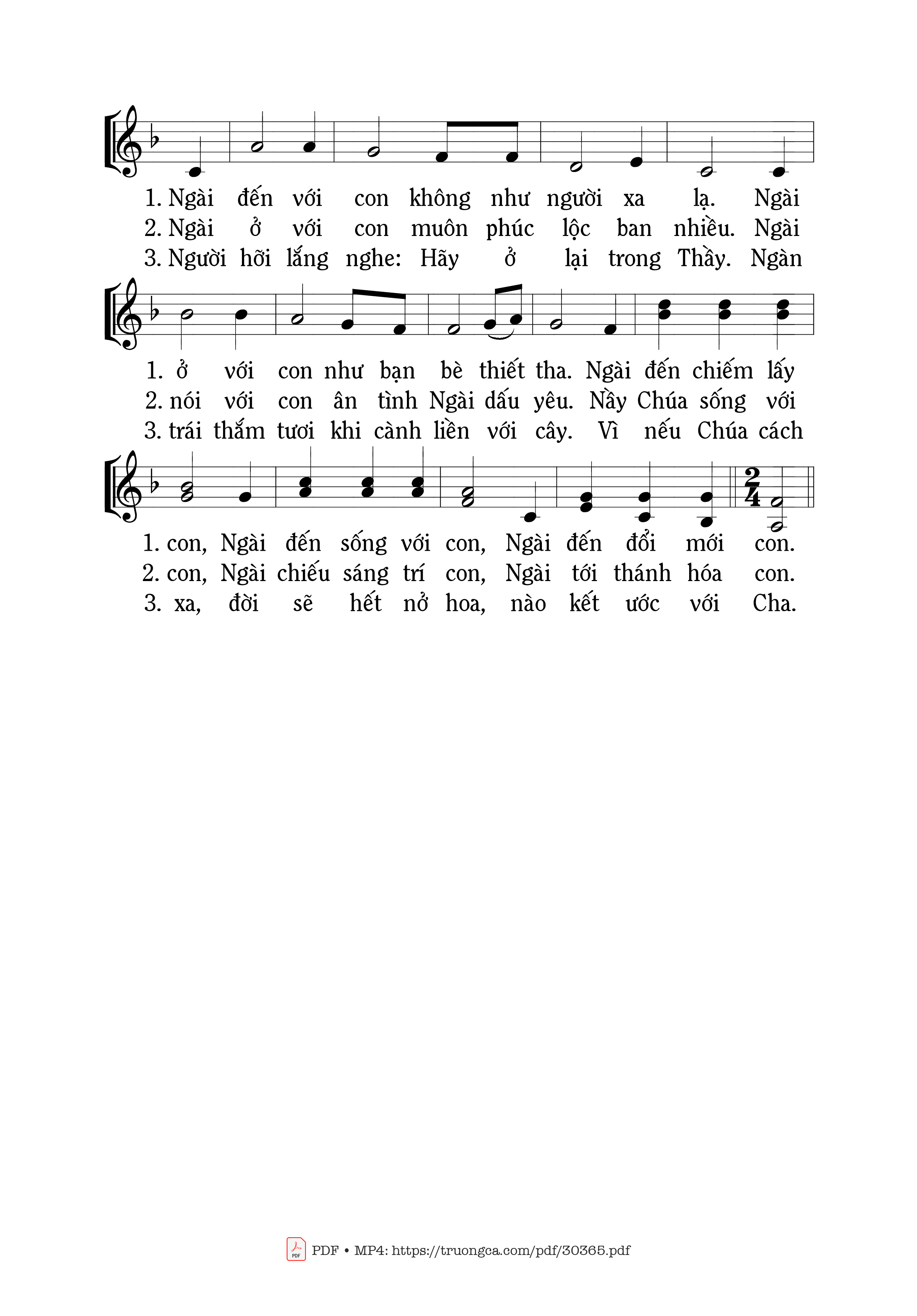 Page 2 of Sheet music PDF Chúa sống trong con - Mi Trầm