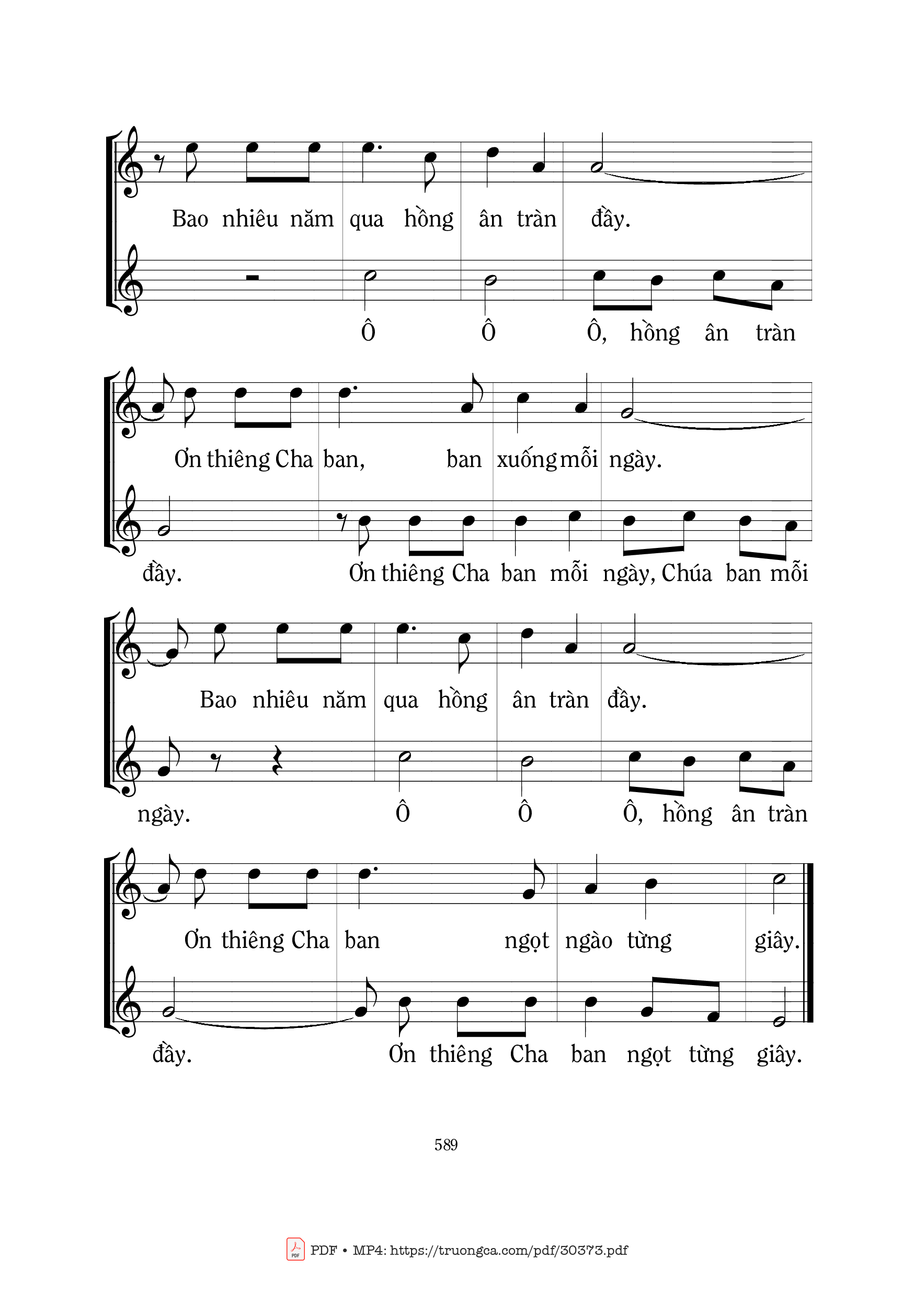 Page 2 of Sheet music PDF Dâng lời cảm tạ - Mi Trầm