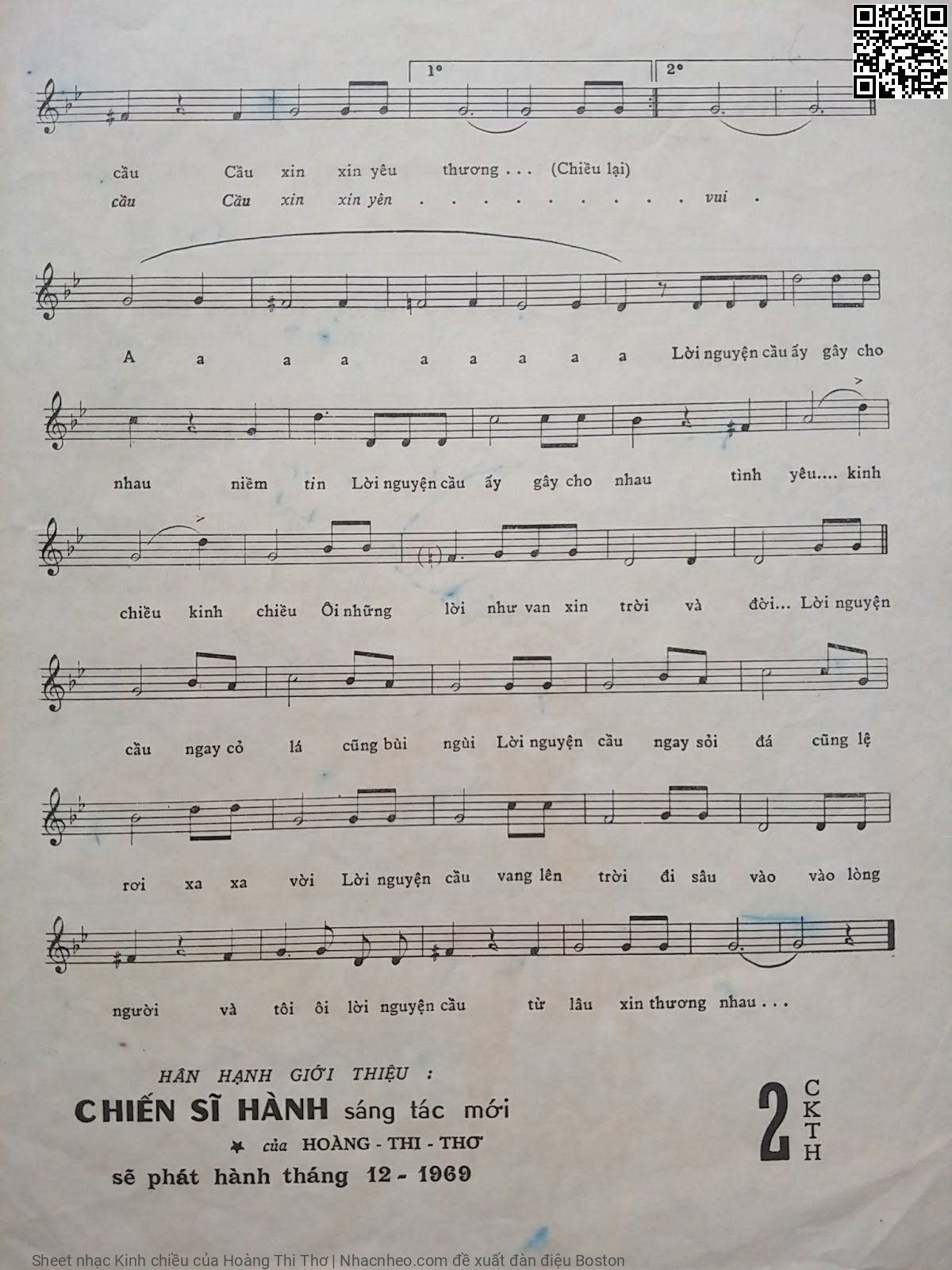 Page 3 of Sheet music PDF Kinh chiều - Hoàng Thi Thơ