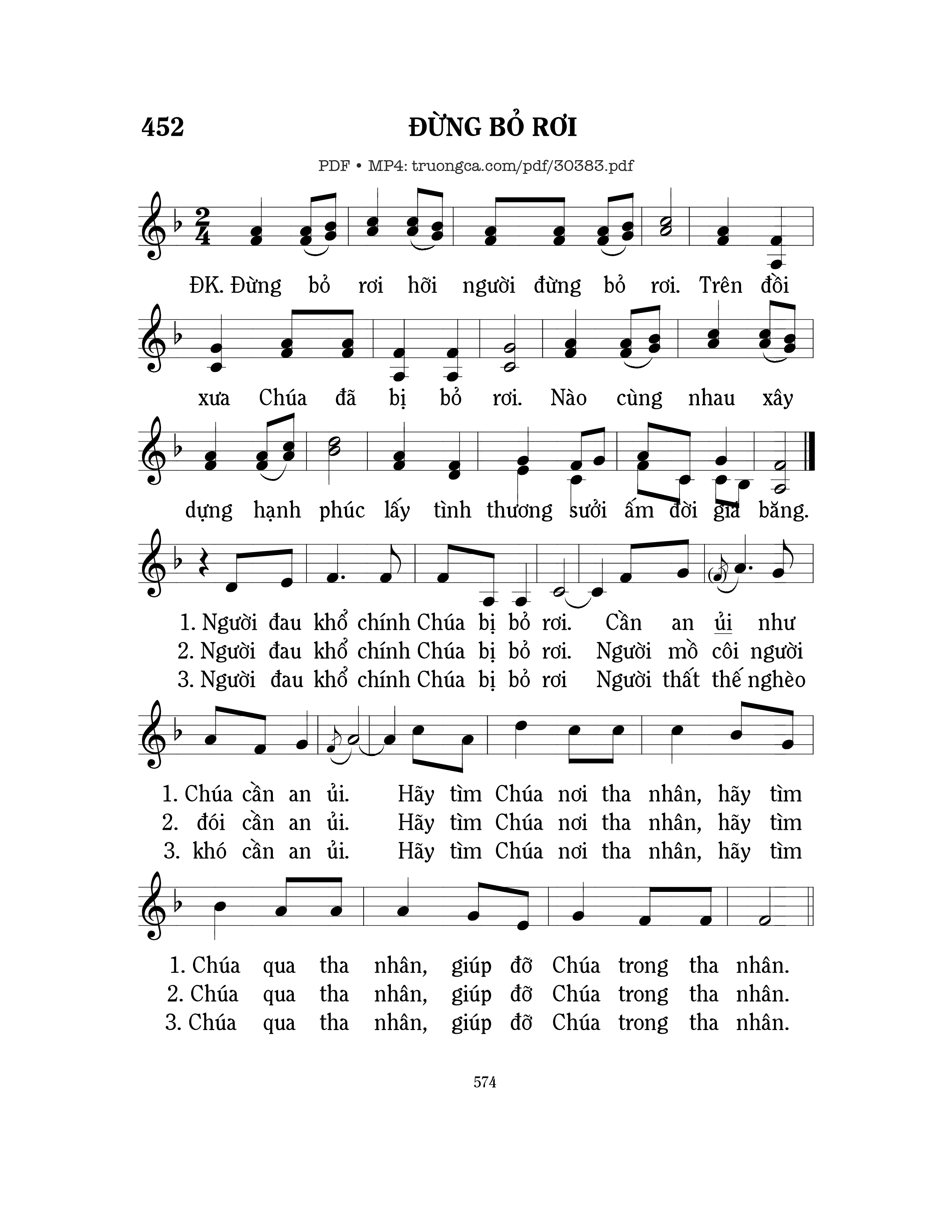 Sheet PDF of Đừng bỏ rơi