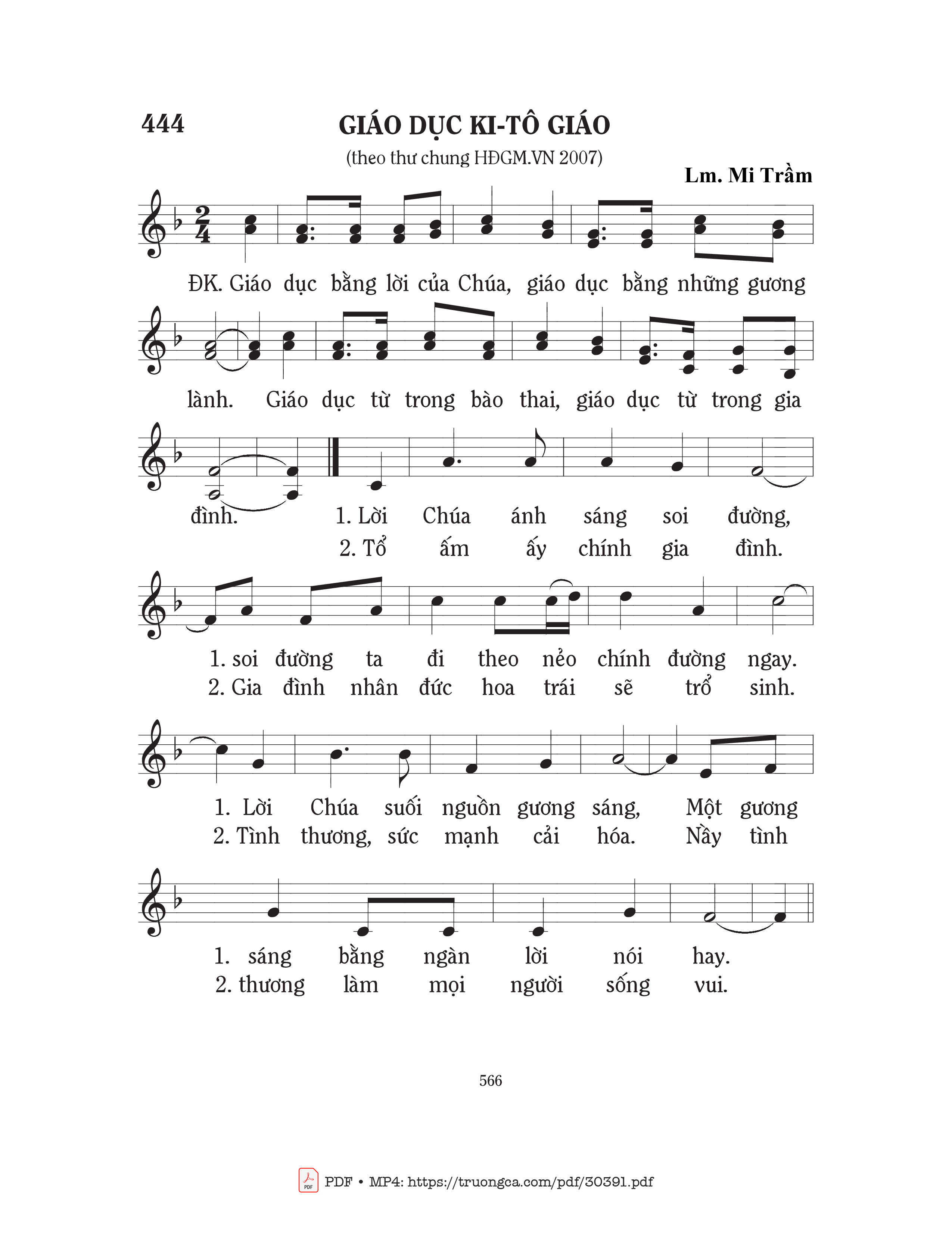 Sheet PDF of Giáo dục Kitô Giáo