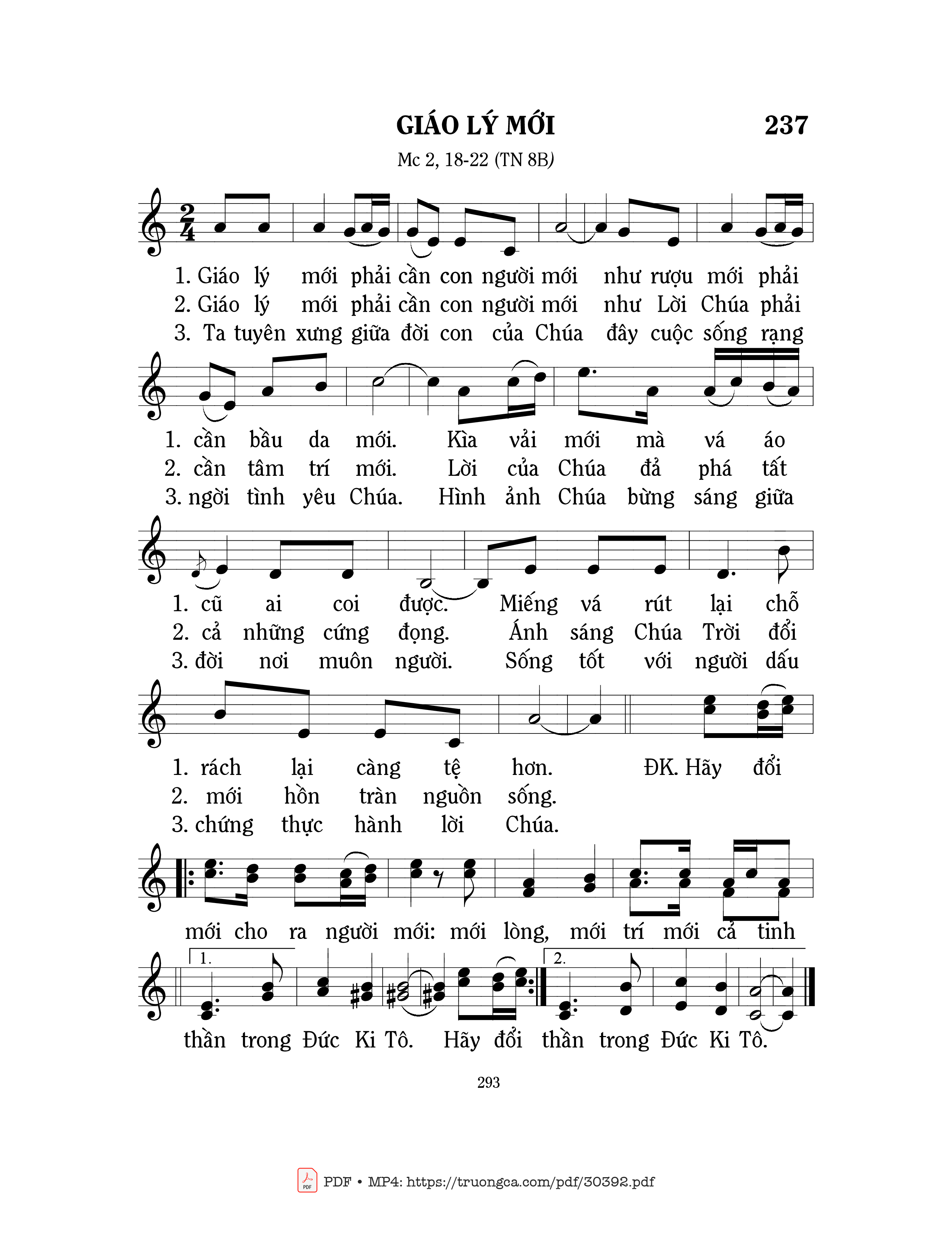 Page 1 of Sheet music PDF Giáo lý mới - Mi Trầm
