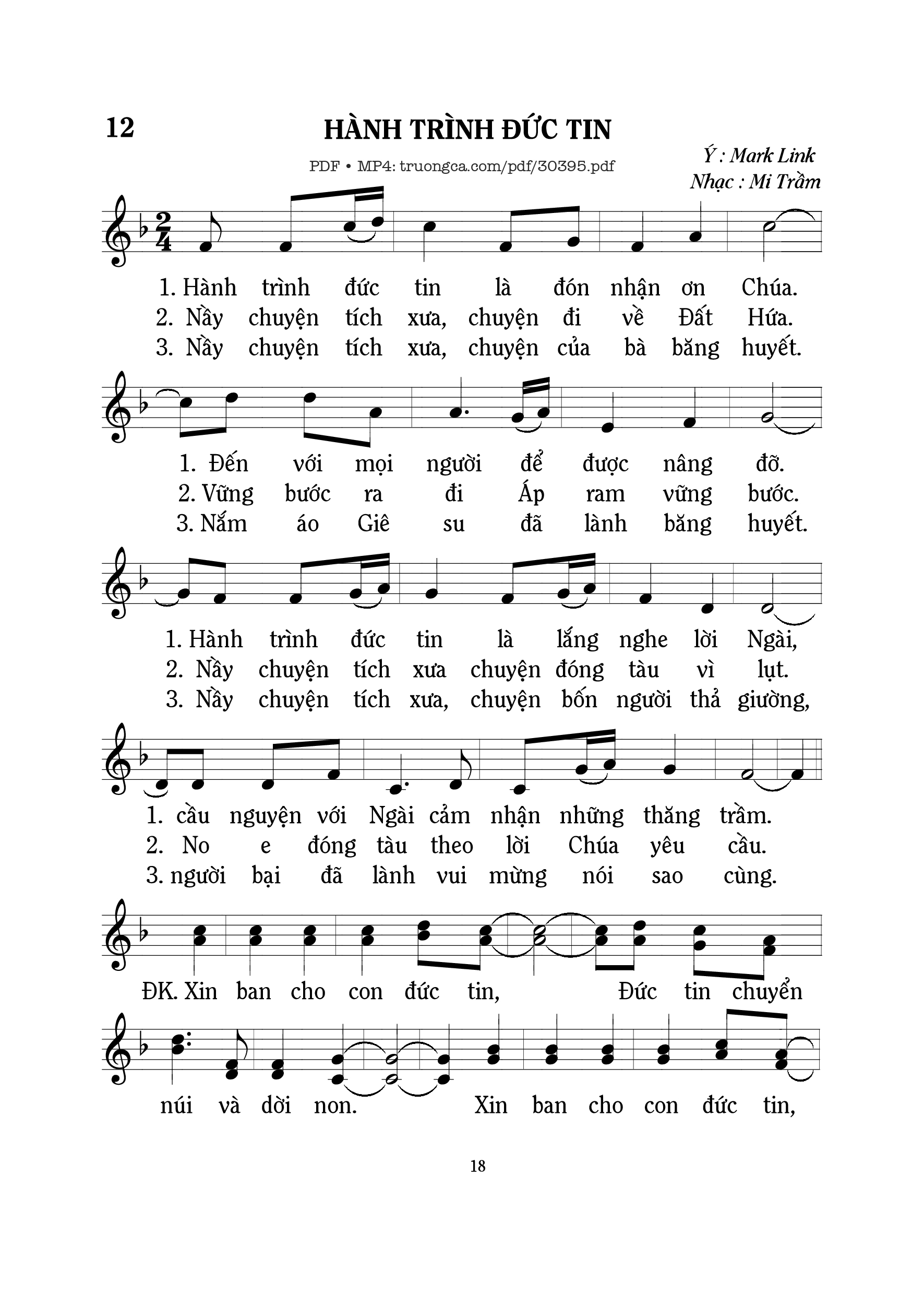 Sheet PDF of Hành trình Đức tin