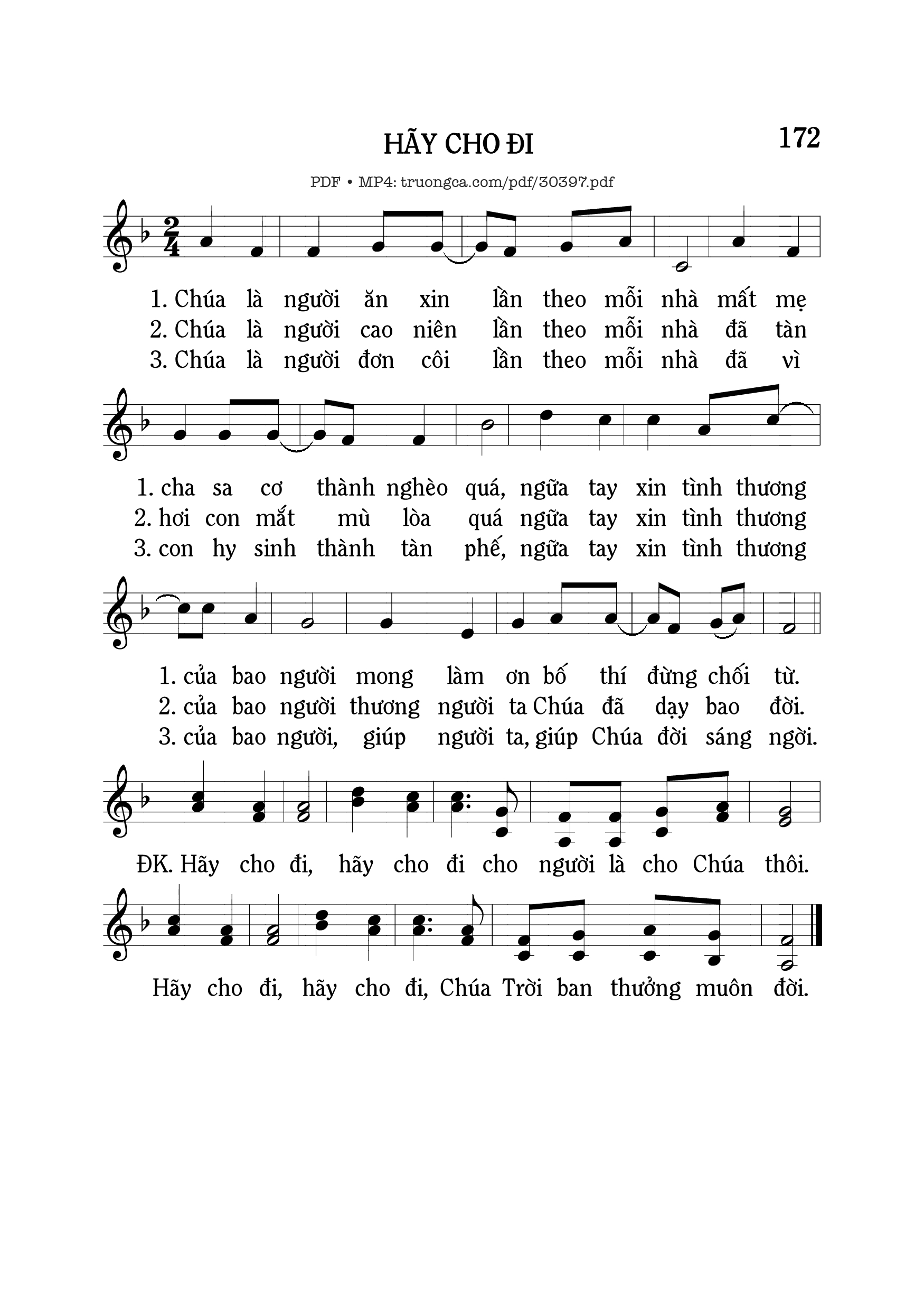 Page 1 of Sheet music PDF Hãy cho đi - Mi Trầm