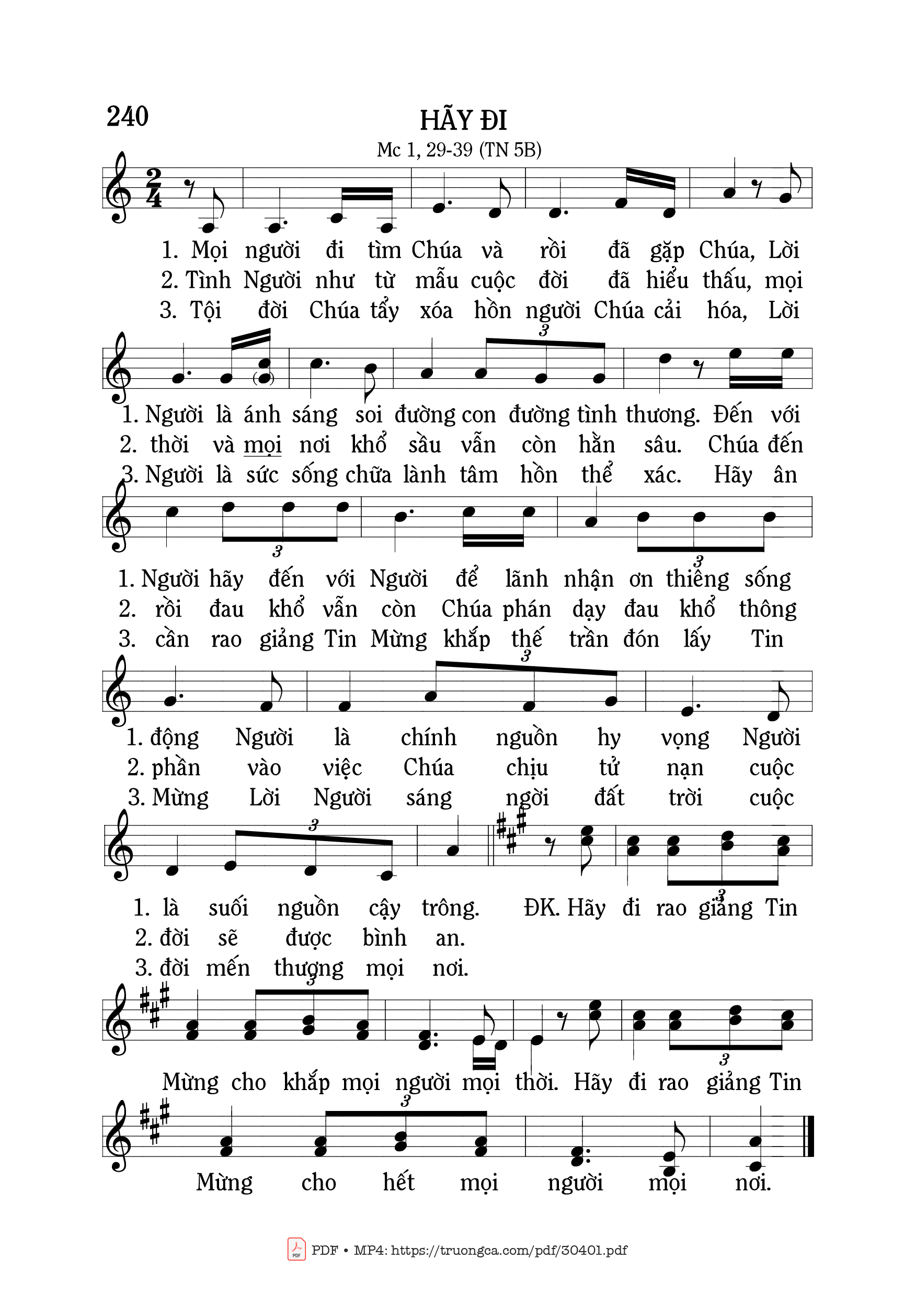 Page 1 of Sheet music PDF Hãy đi 1 - Mi Trầm