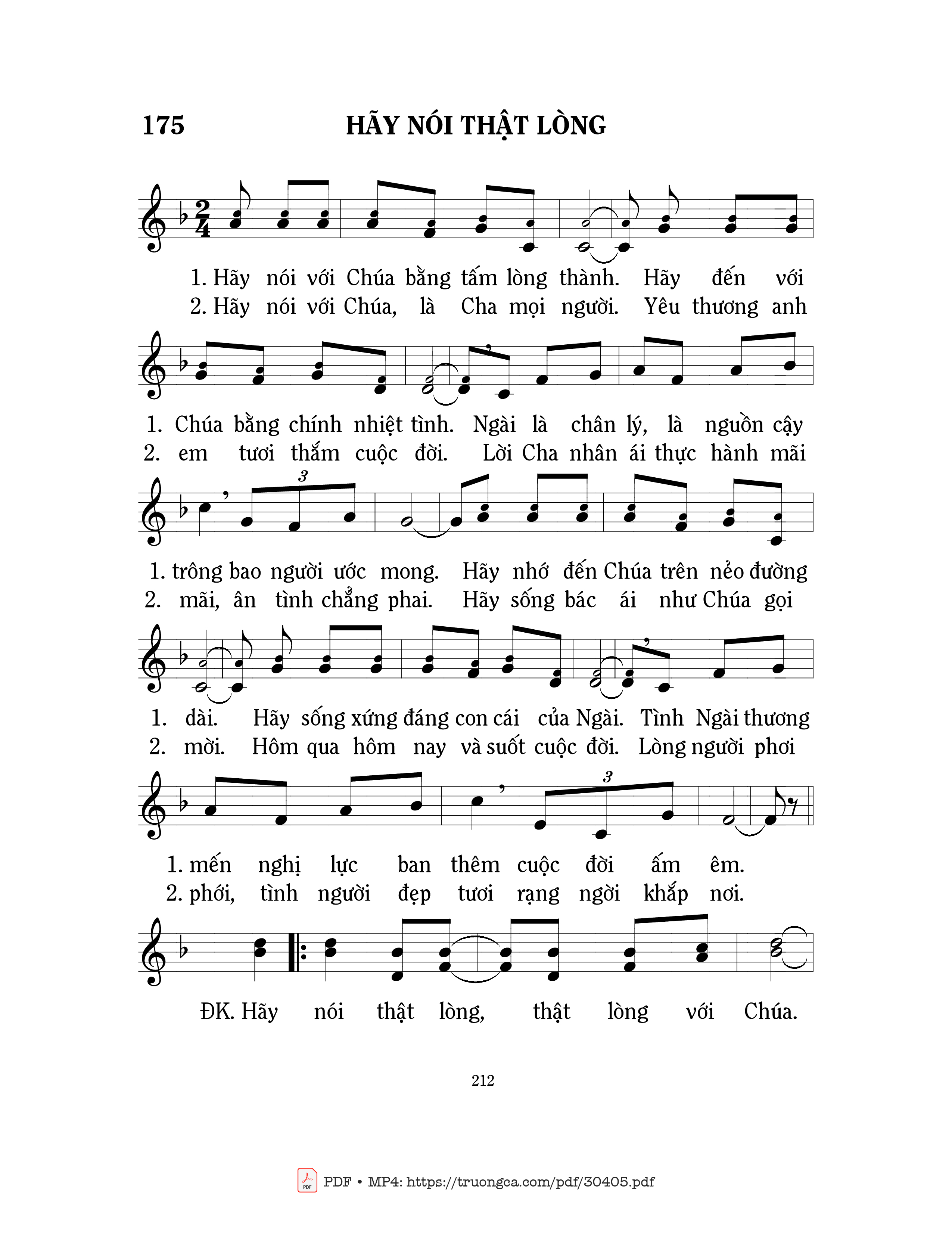 Sheet PDF of Hãy nói thật lòng