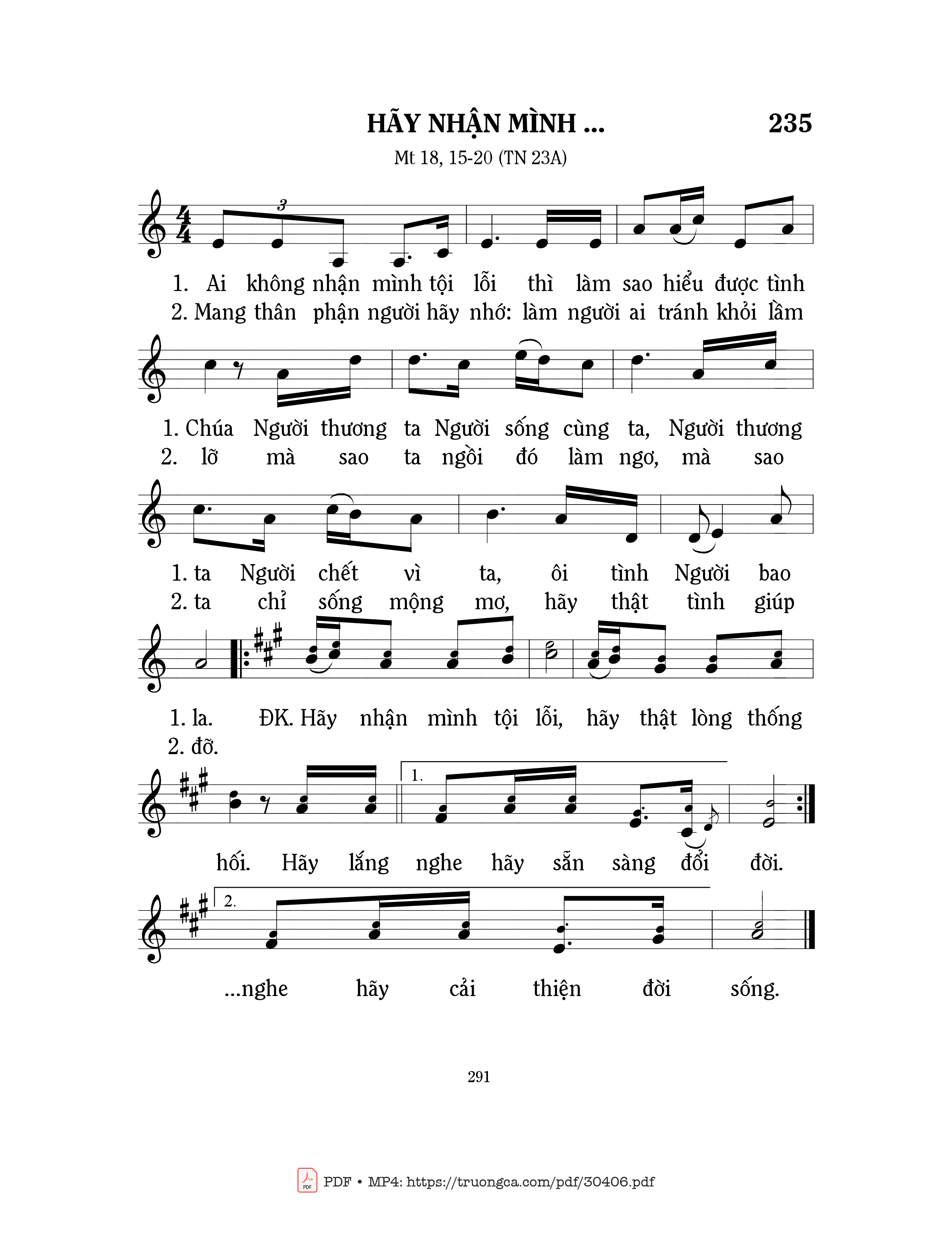 Page 1 of Sheet music PDF Hãy nhận mình - Mi Trầm