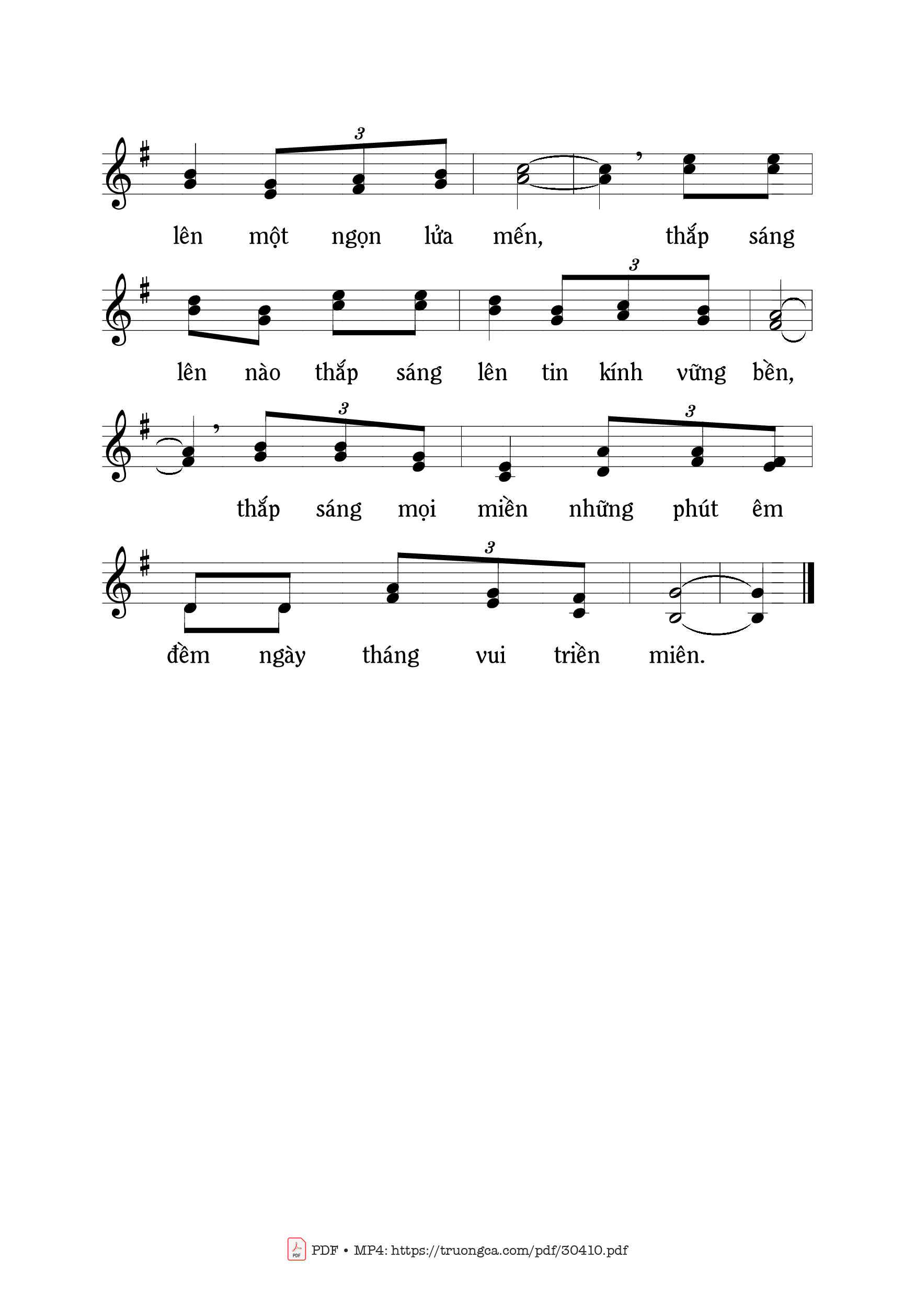 Page 2 of Sheet music PDF Hãy thắp lên - Mi Trầm
