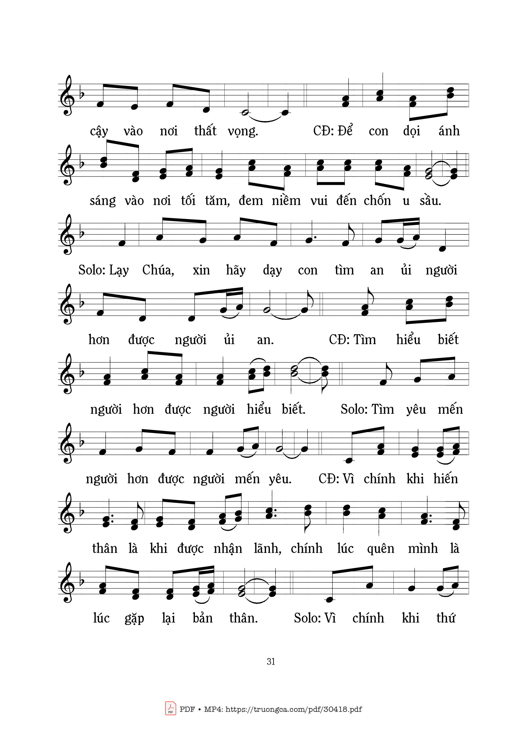 Page 2 of Sheet music PDF Kinh hòa bình/2 - Mi Trầm