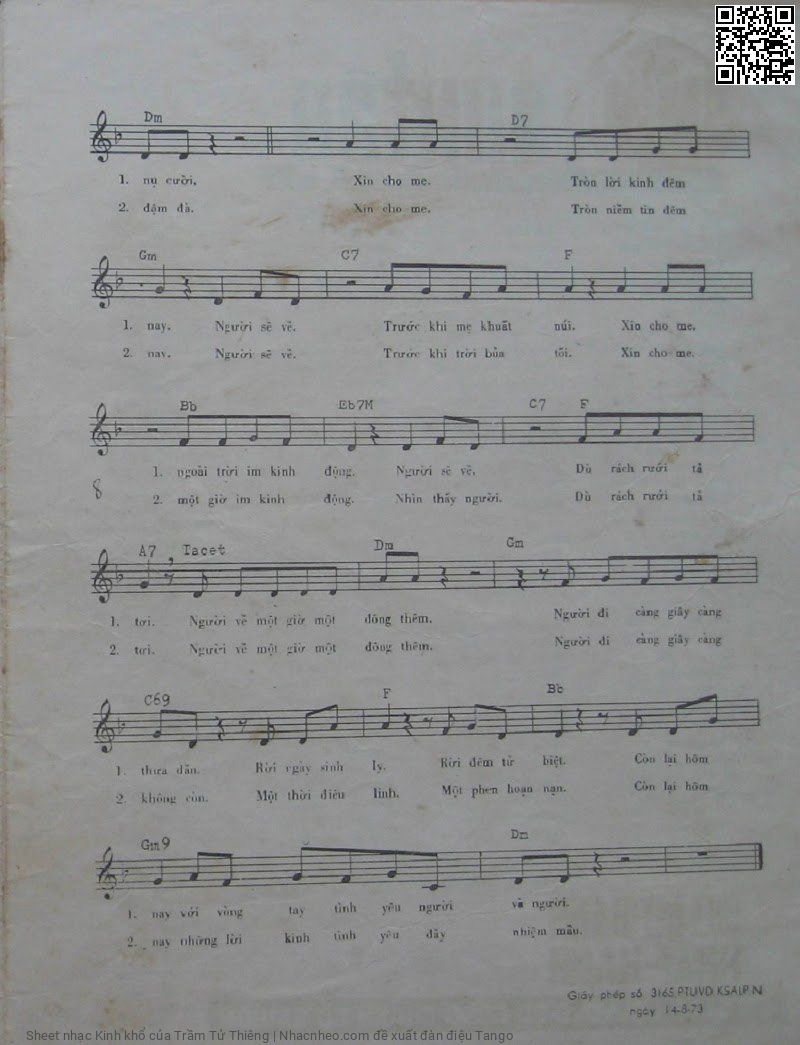 Page 3 of Sheet music PDF Kinh khổ - Trầm Tử Thiêng