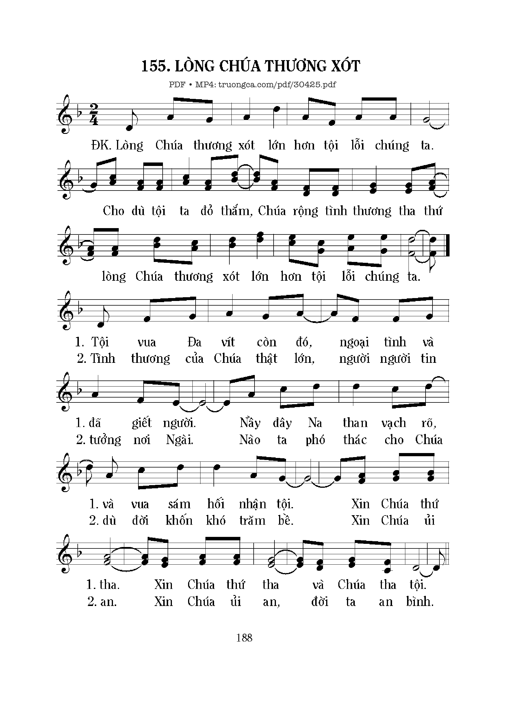 Page 1 of Sheet music PDF Lòng Chúa thương xót - Mi Trầm