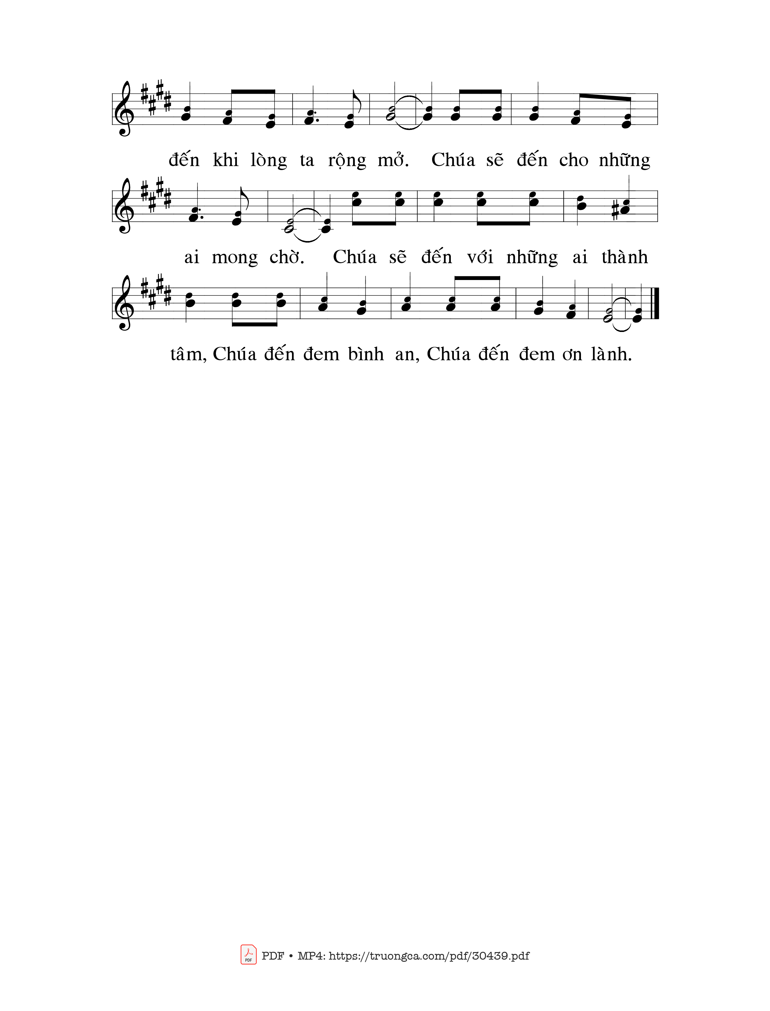 Page 2 of Sheet music PDF Này Ngài đã đến - Mi Trầm
