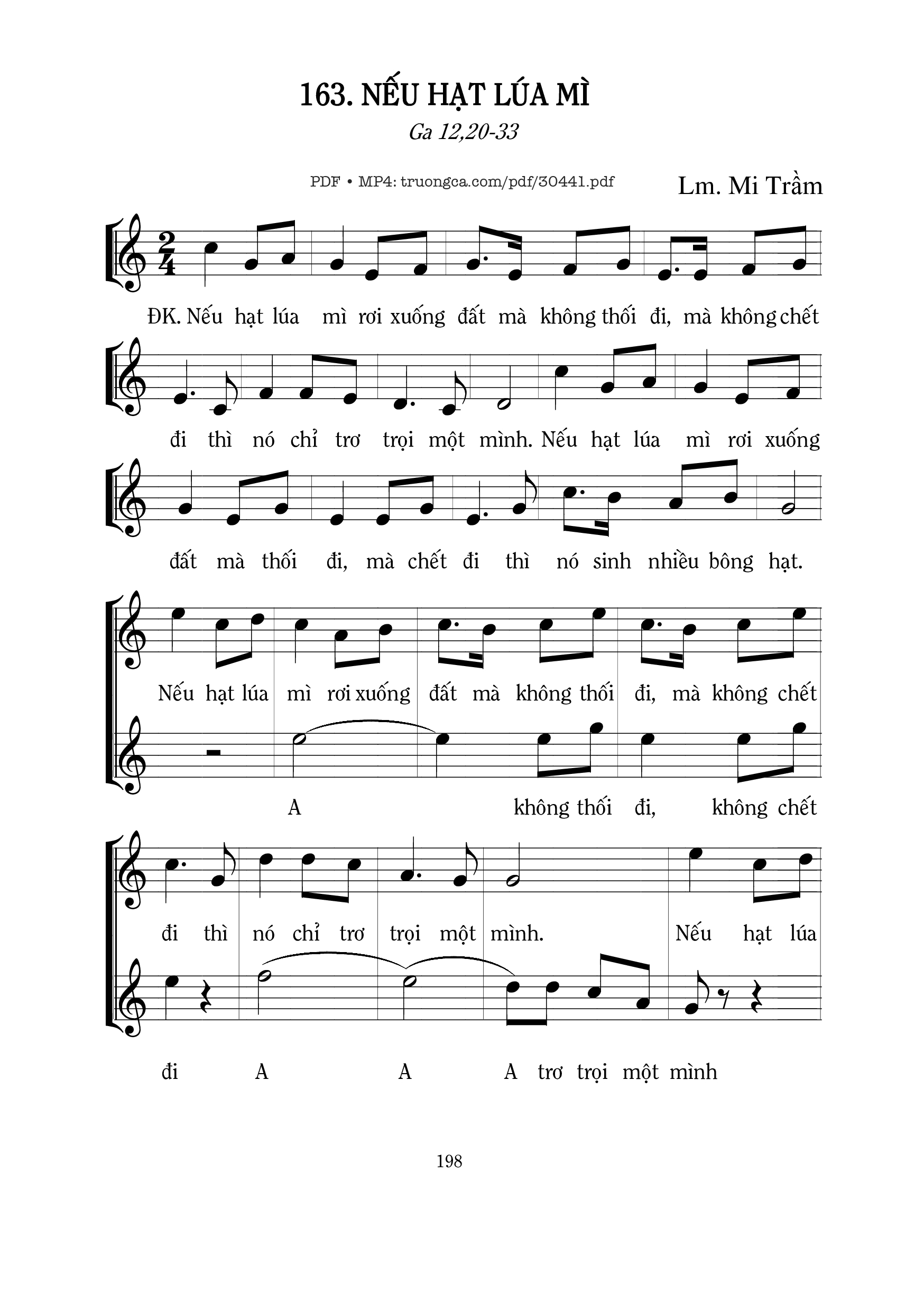 Sheet PDF of Nếu hạt lúa mì