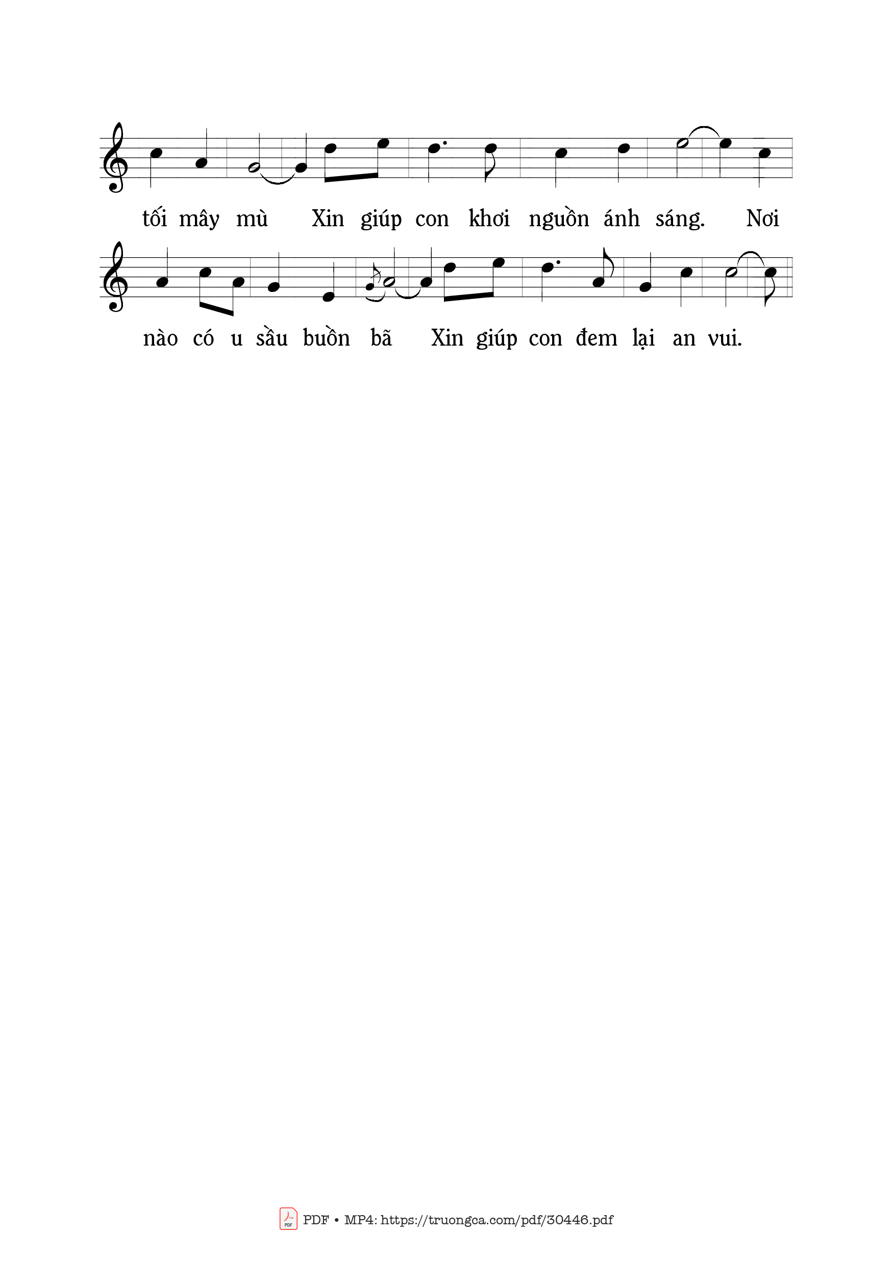 Page 2 of Sheet music PDF Nơi Nào - Mi Trầm