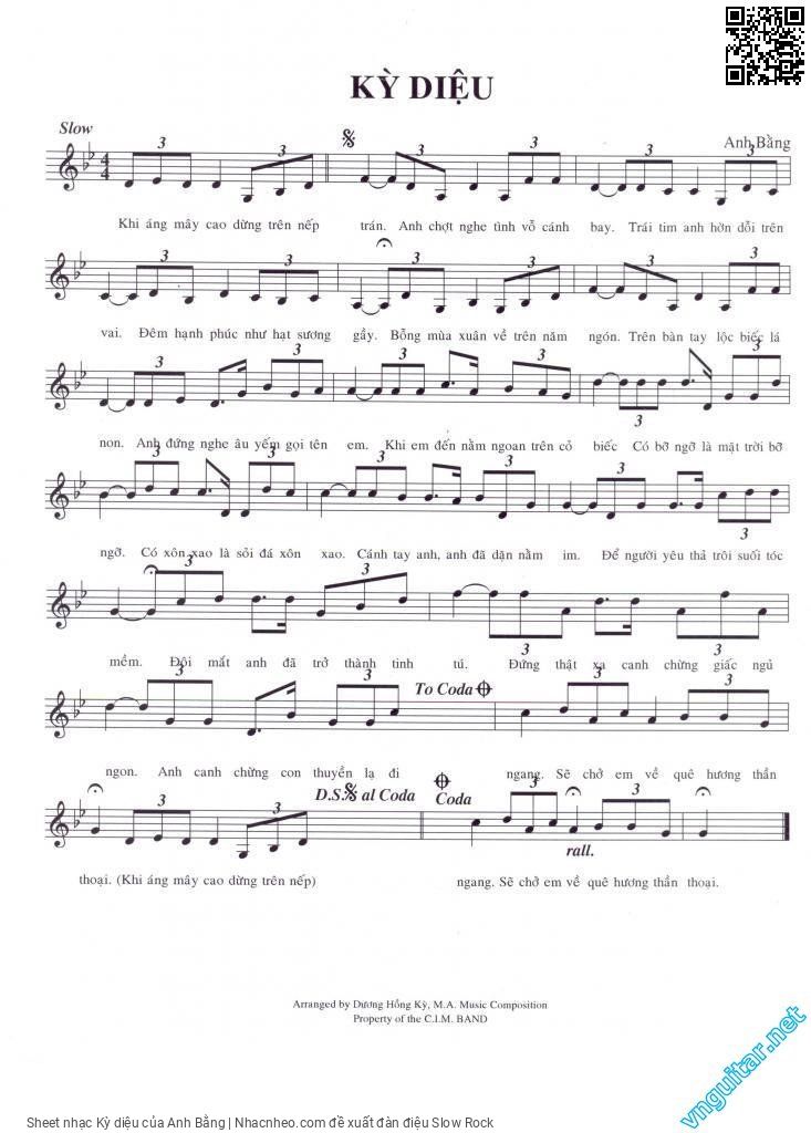 Page 1 of Sheet music PDF Kỳ diệu - Anh Bằng