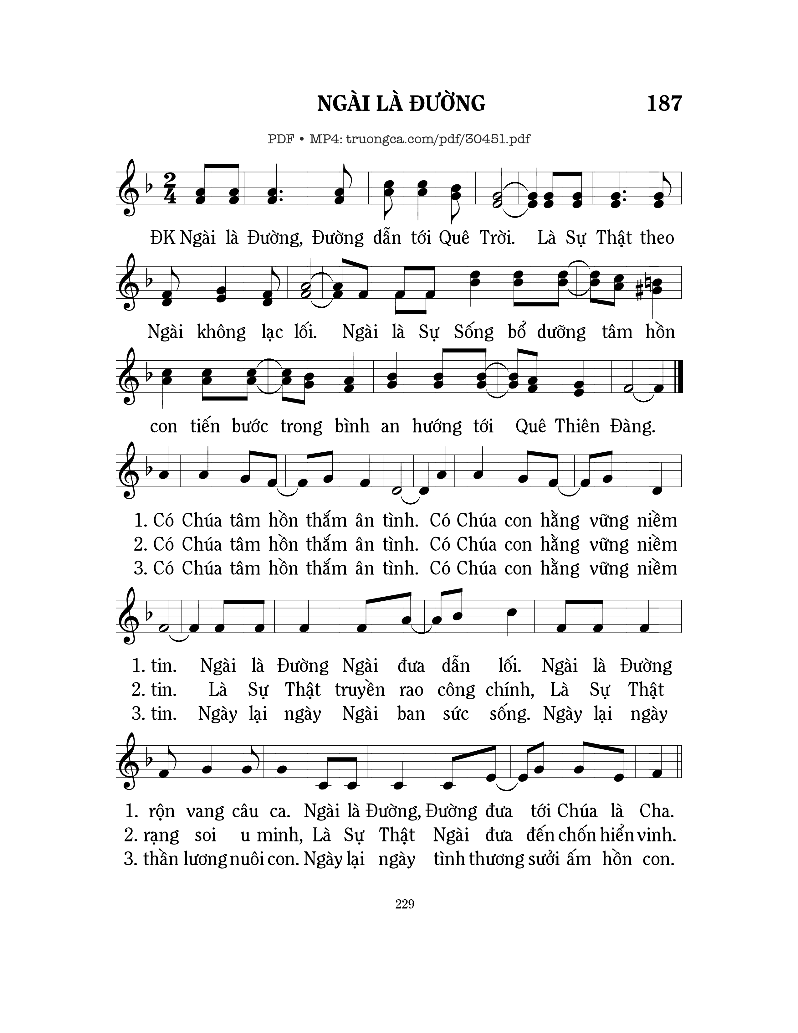 Page 1 of Sheet music PDF Ngài Là Đường - Mi Trầm