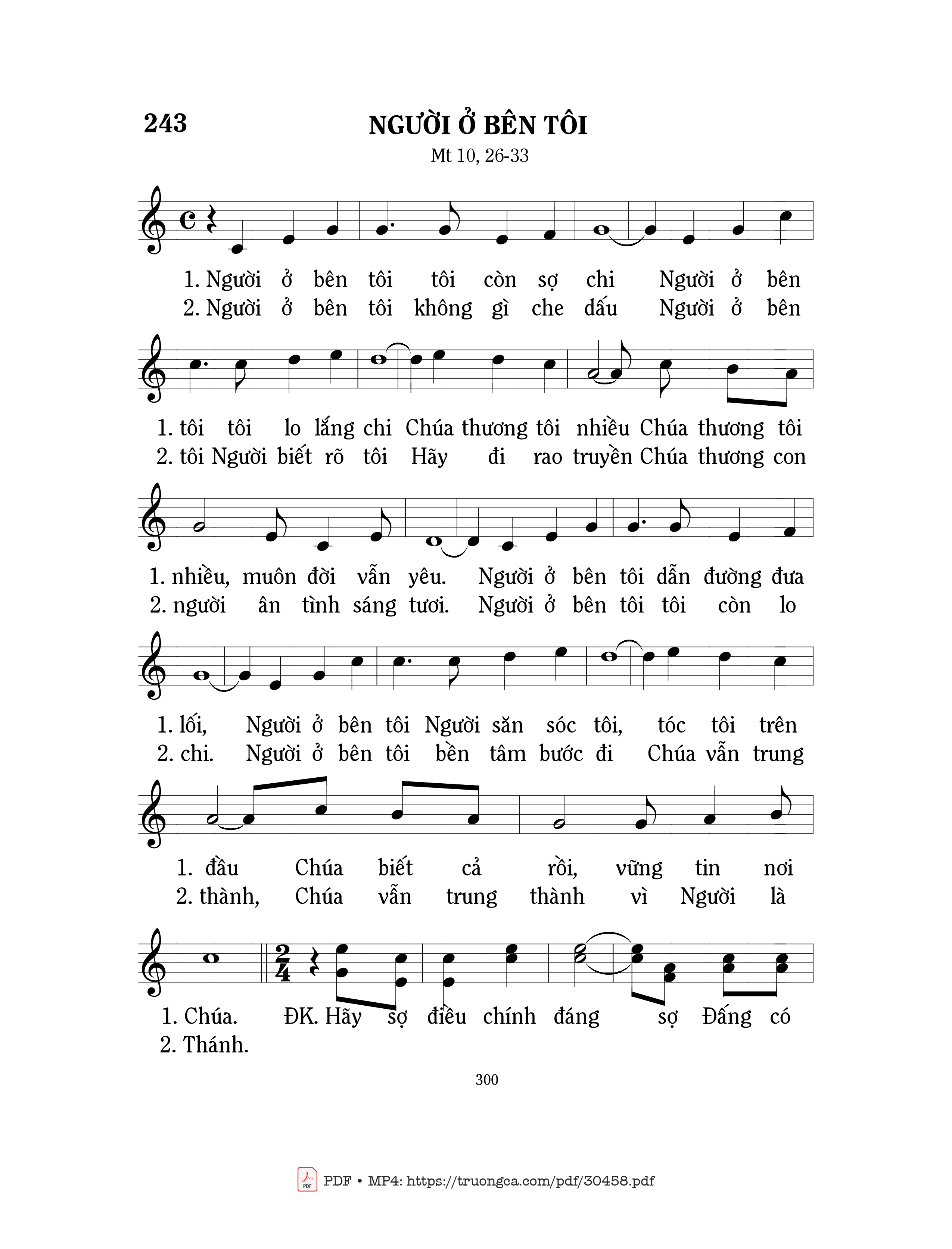 Page 1 of Sheet music PDF Người ở bên tôi - Mi Trầm