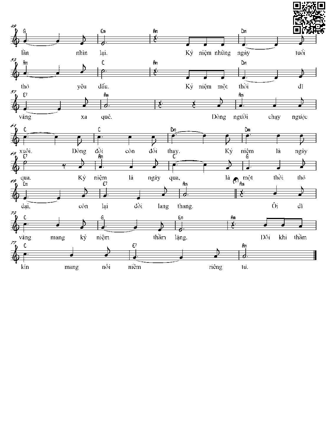 Page 2 of Sheet music PDF Kỷ niệm - Võ Tường Trình