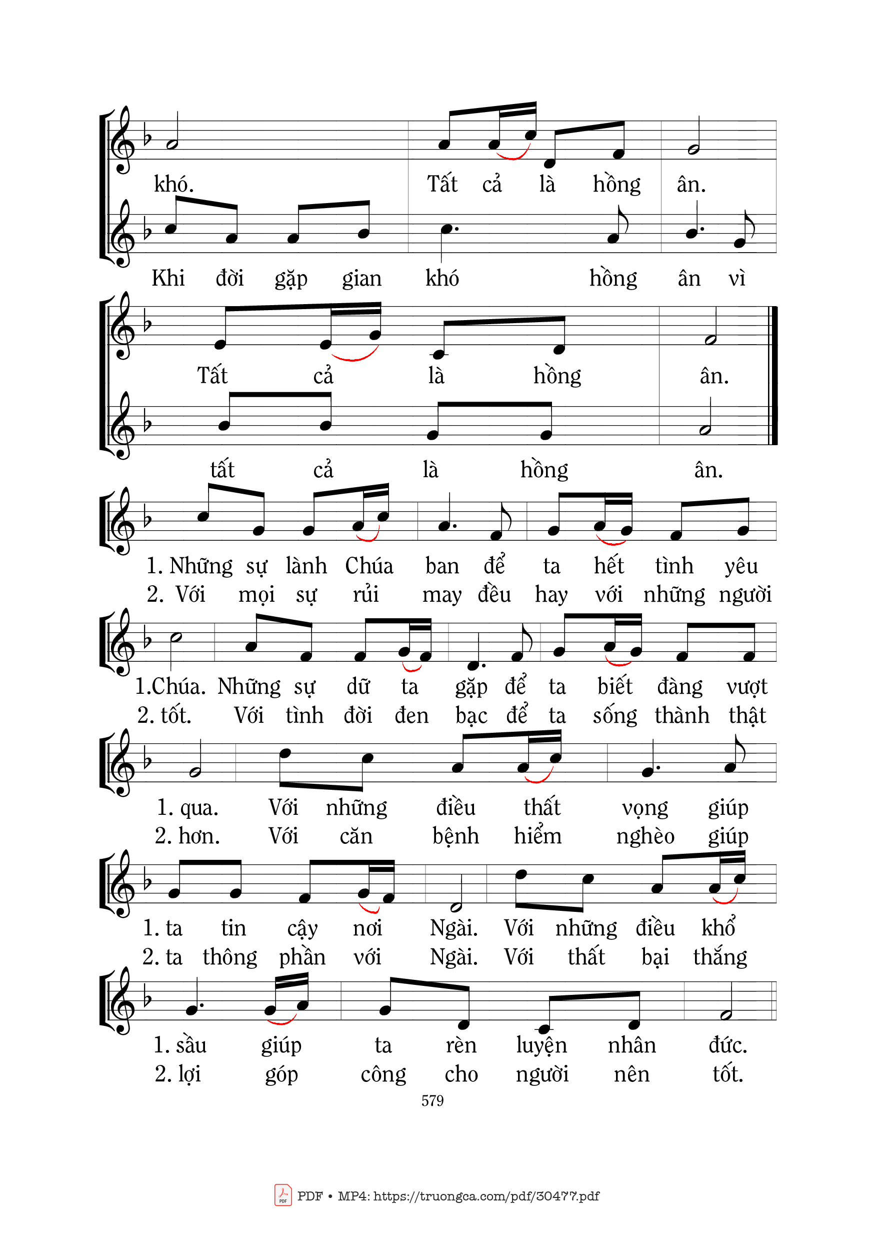 Page 2 of Sheet music PDF Tất cả là hồng ân - Mi Trầm