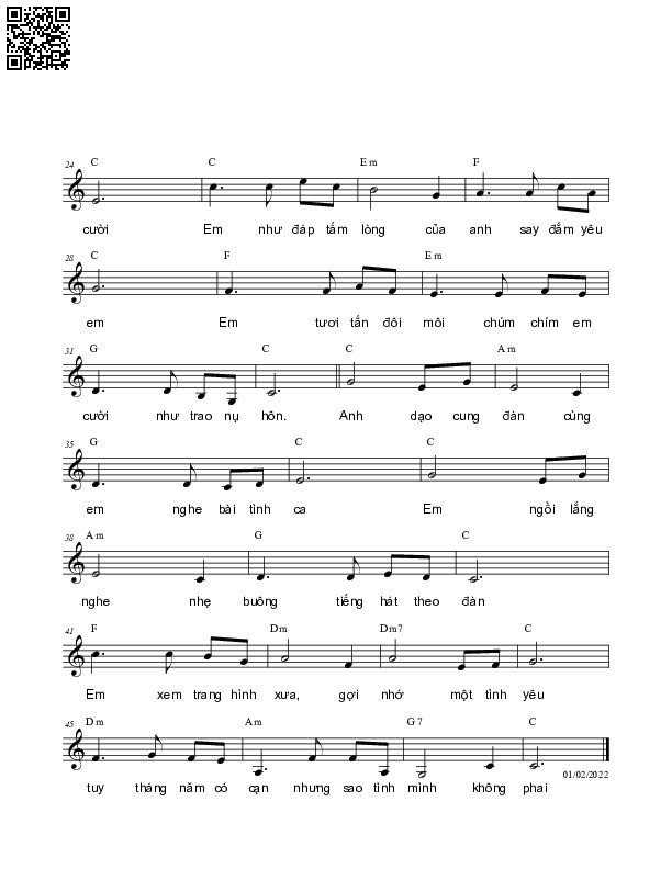 Page 2 of Sheet music PDF Kỷ niệm - Nguyên Bích