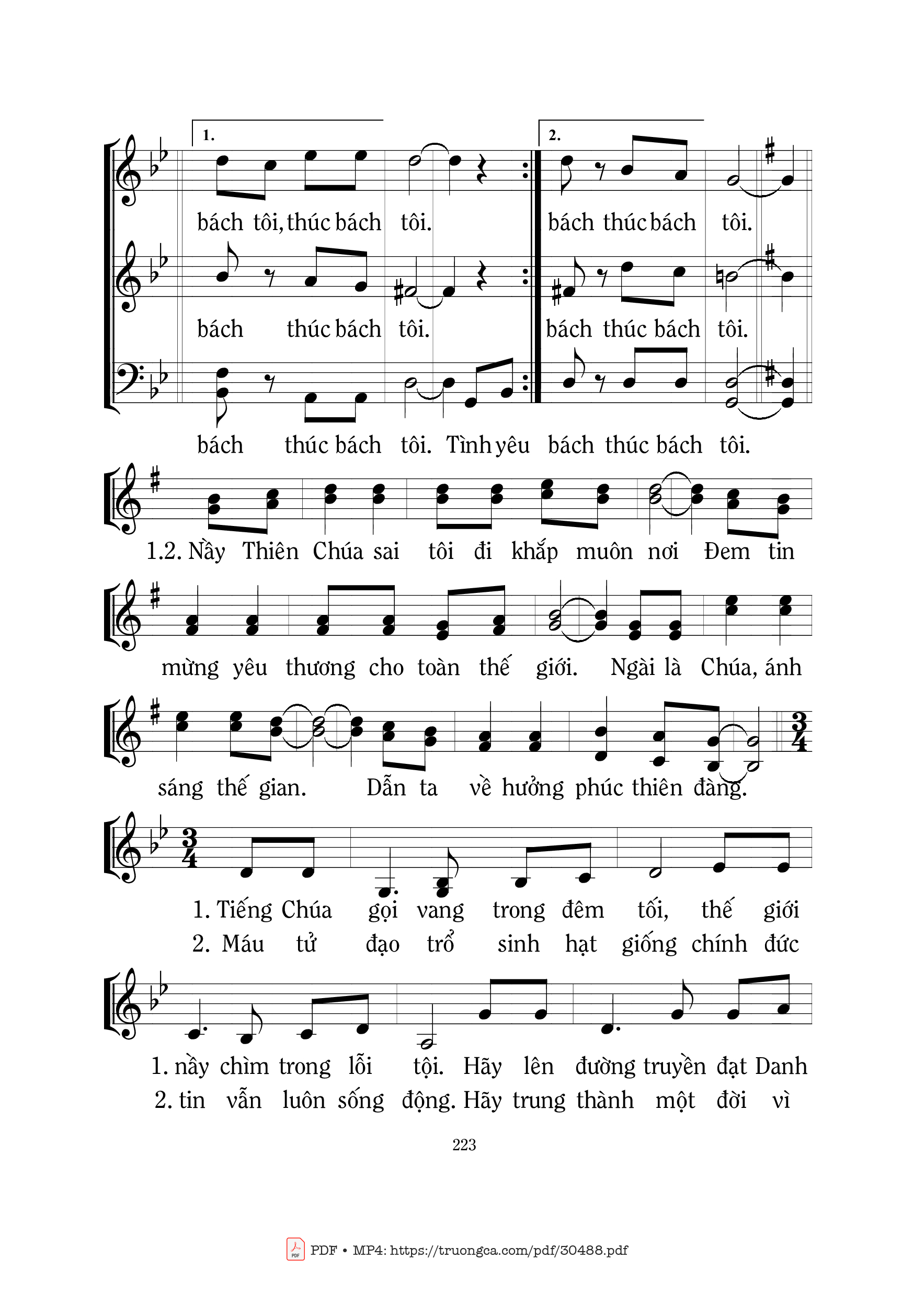 Page 2 of Sheet music PDF Tình yêu Chúa thúc bách - Mi Trầm