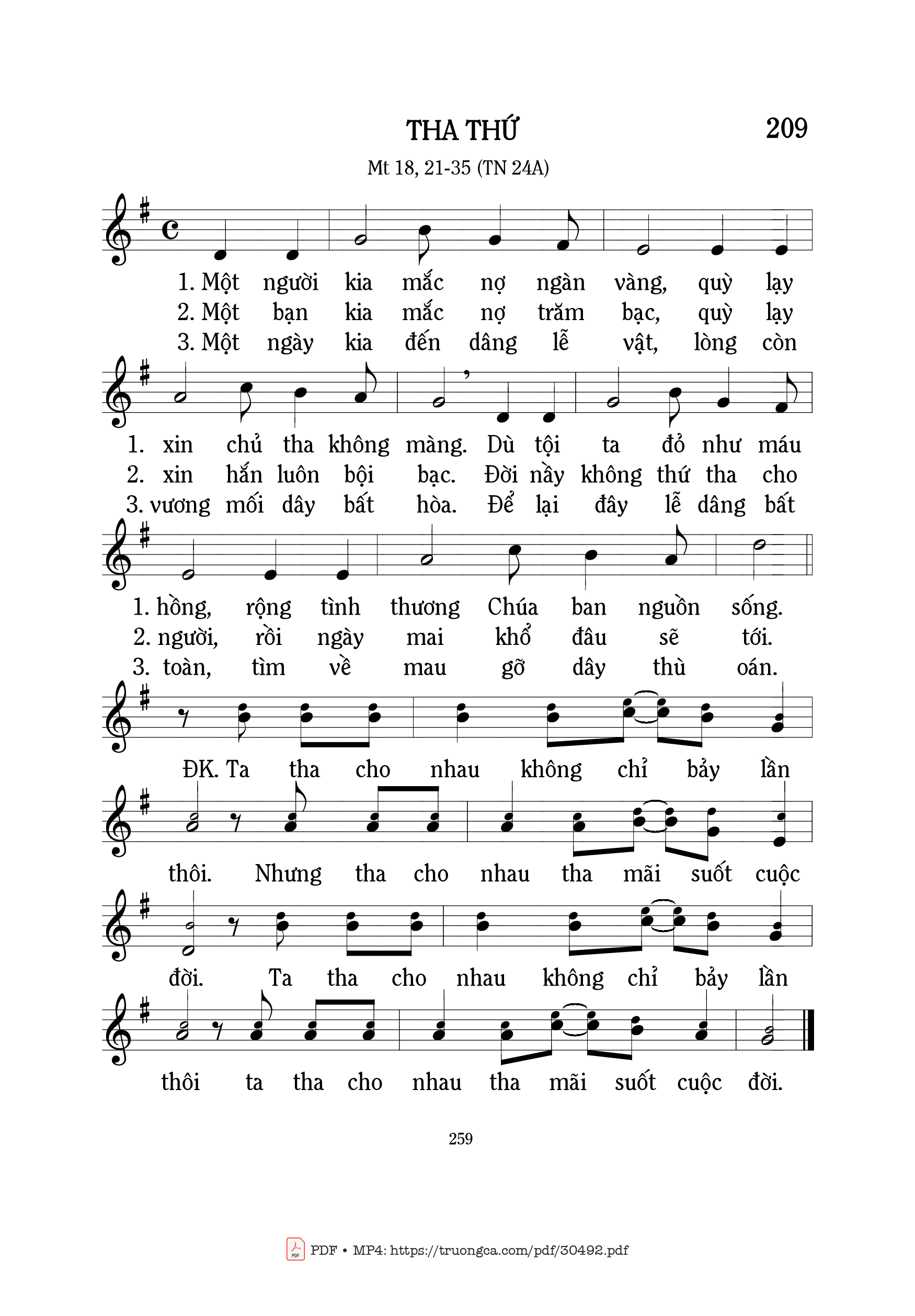 Page 1 of Sheet music PDF Tha thứ 1 - Mi Trầm