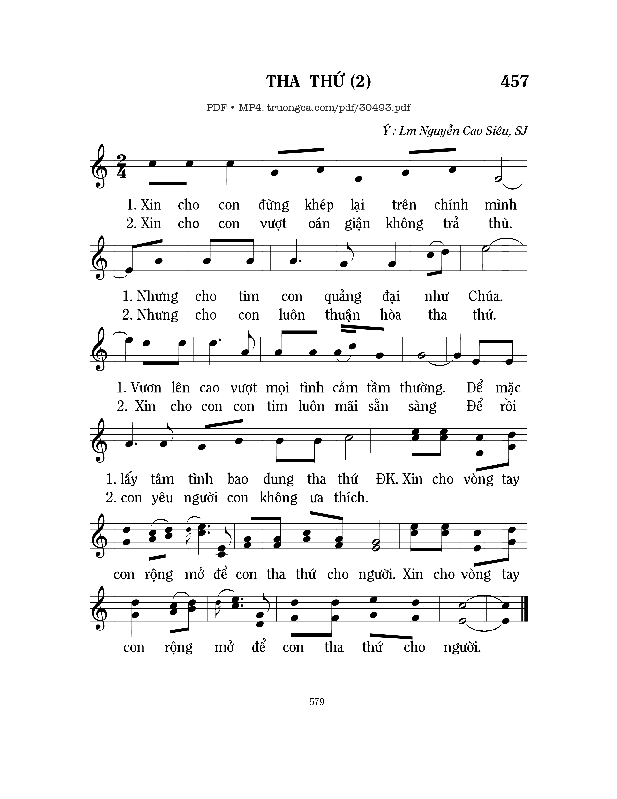 Page 1 of Sheet music PDF Tha thứ 2 - Mi Trầm