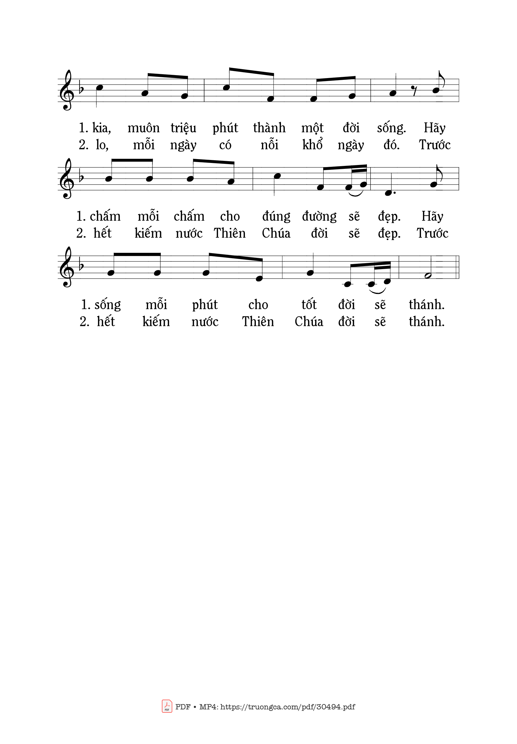 Page 2 of Sheet music PDF Thánh hóa giây phút hiện tại - Mi Trầm