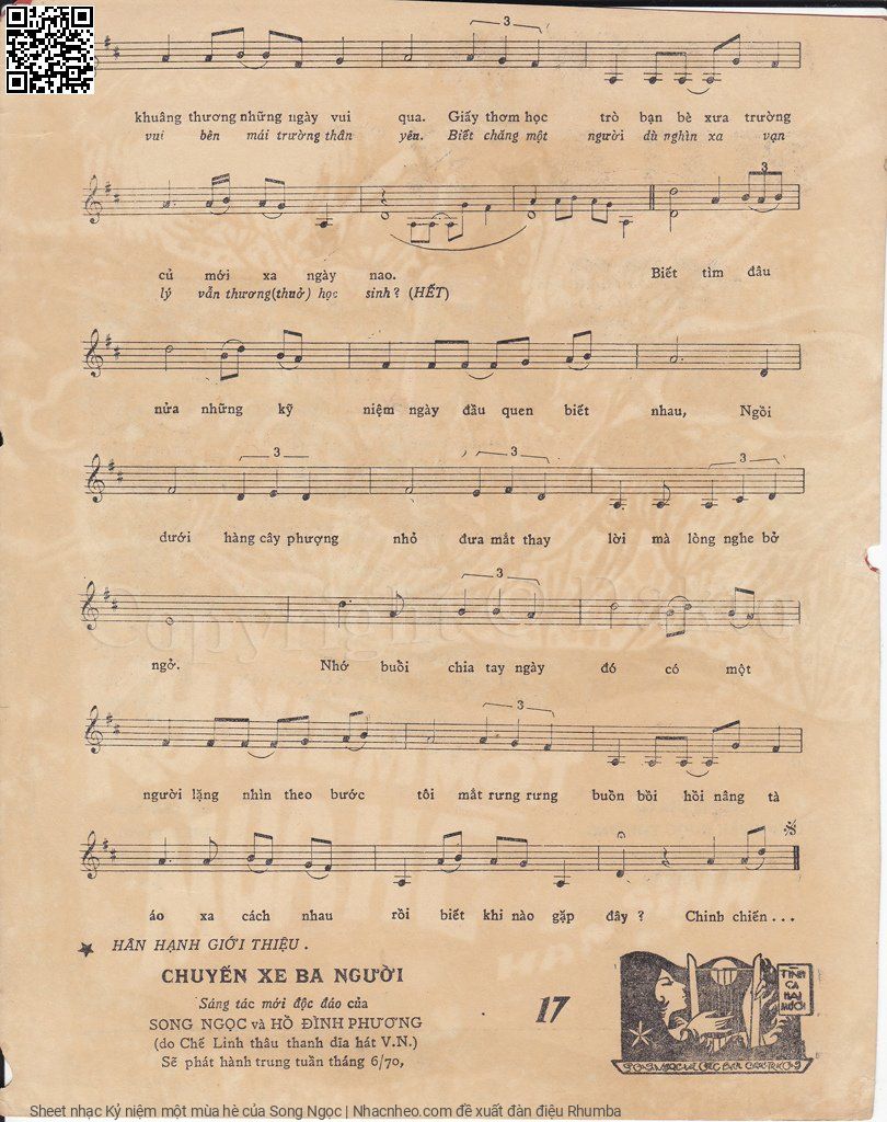 Page 3 of Sheet music PDF Kỷ niệm một mùa hè - Song Ngọc