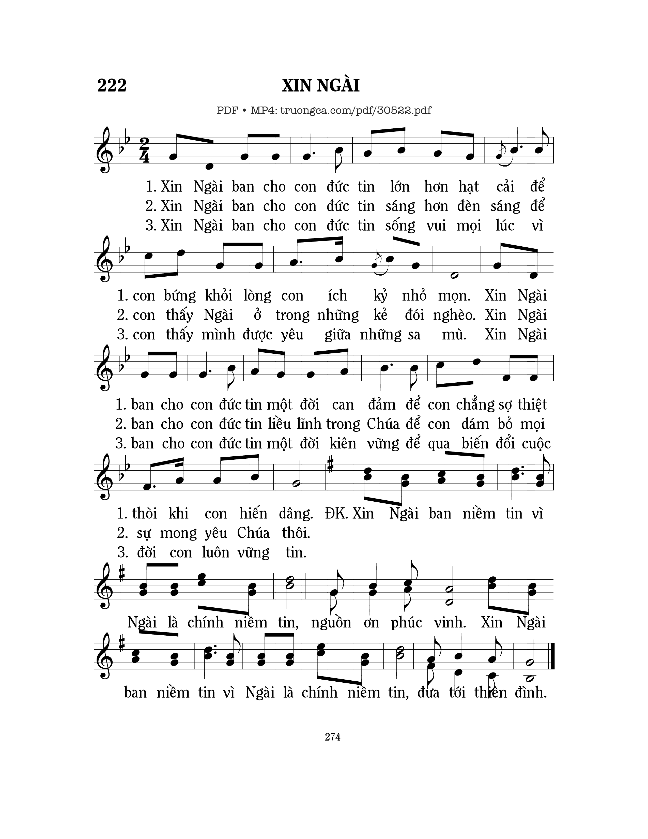 Page 1 of Sheet music PDF Xin Ngài - Mi Trầm