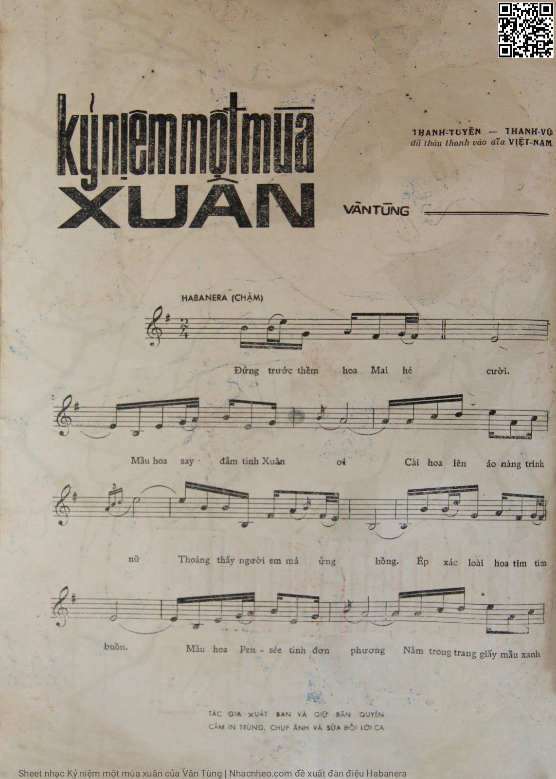 Page 2 of Sheet music PDF Kỷ niệm một mùa xuân - Vân Tùng