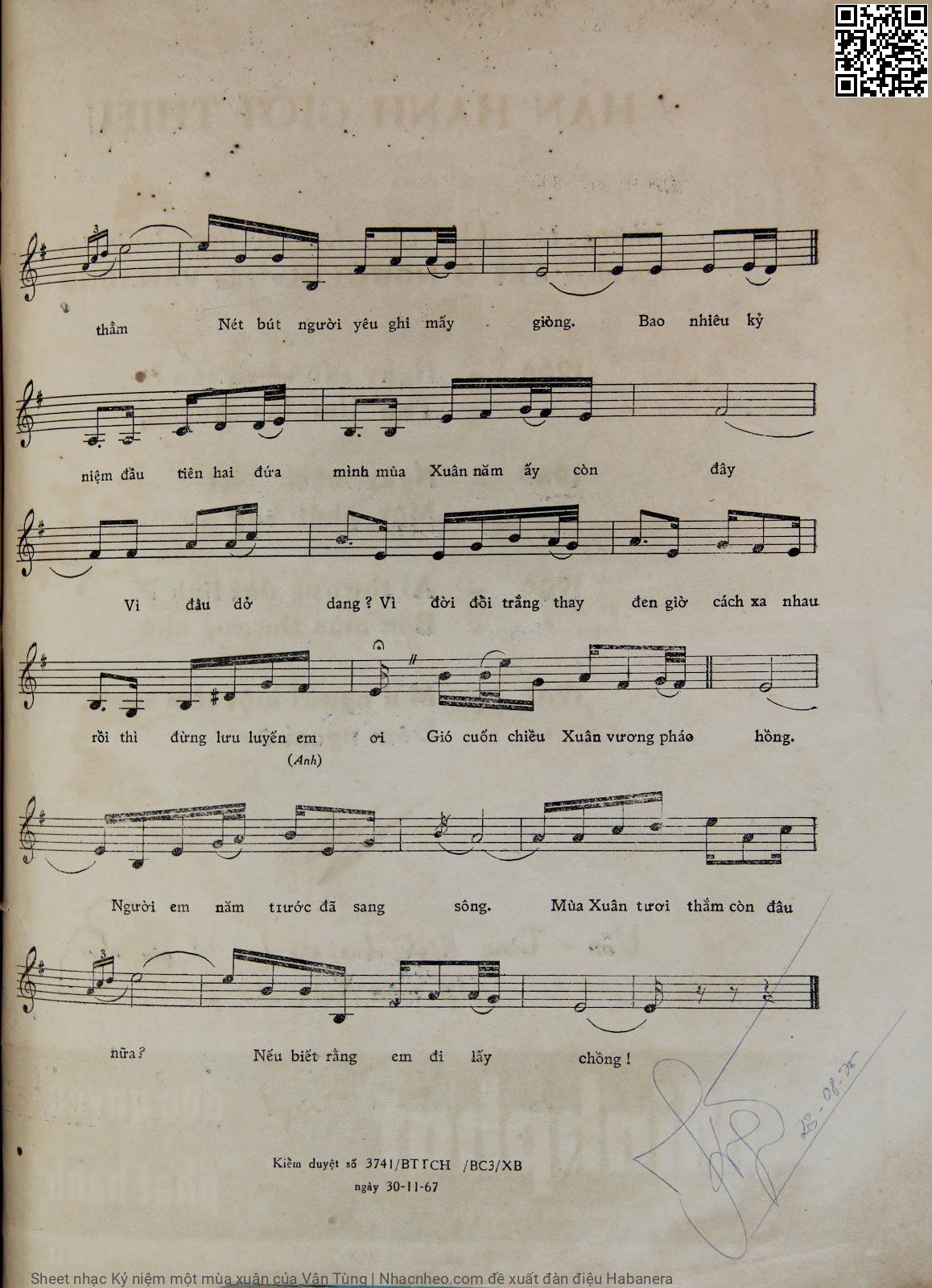 Page 3 of Sheet music PDF Kỷ niệm một mùa xuân - Vân Tùng