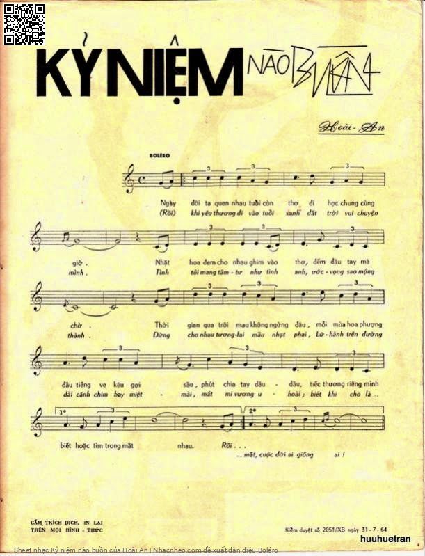 Page 2 of Sheet music PDF Kỷ niệm nào buồn - Hoài An