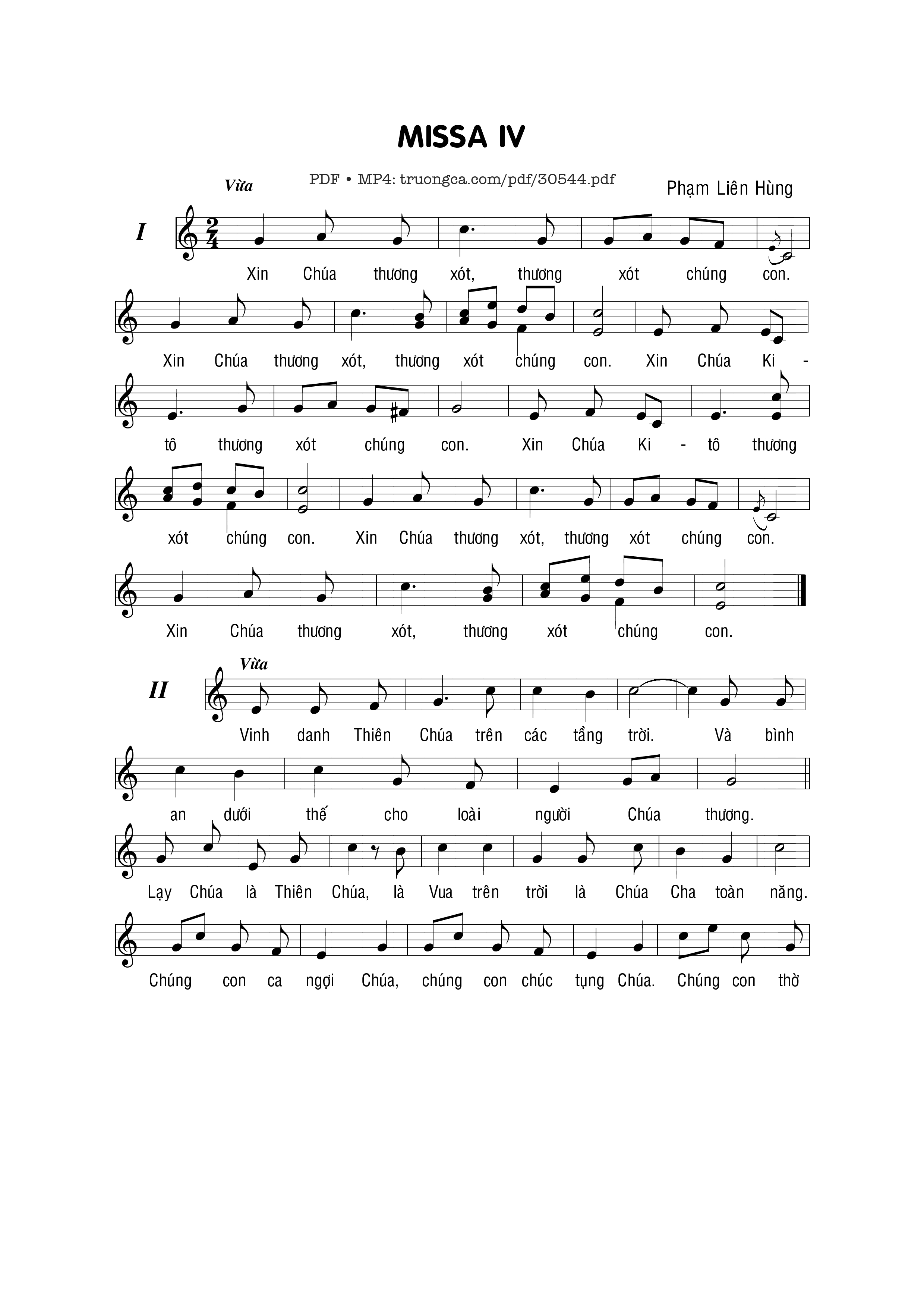 Sheet PDF of Misa Iv - Phạm Liên Hùng