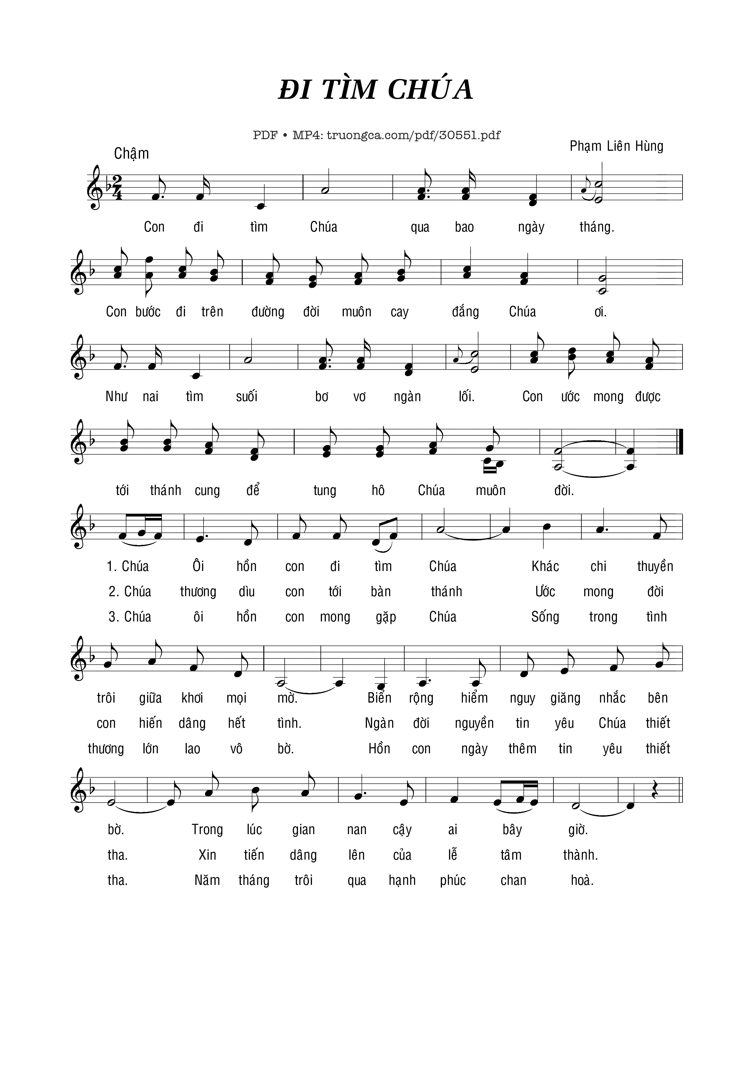 Sheet PDF of Đi tìm Chúa - Phạm Liên Hùng