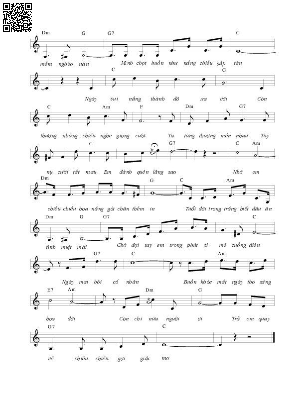 Page 2 of Sheet music PDF Kỷ niệm trong chiều - Lê Uyên Phương