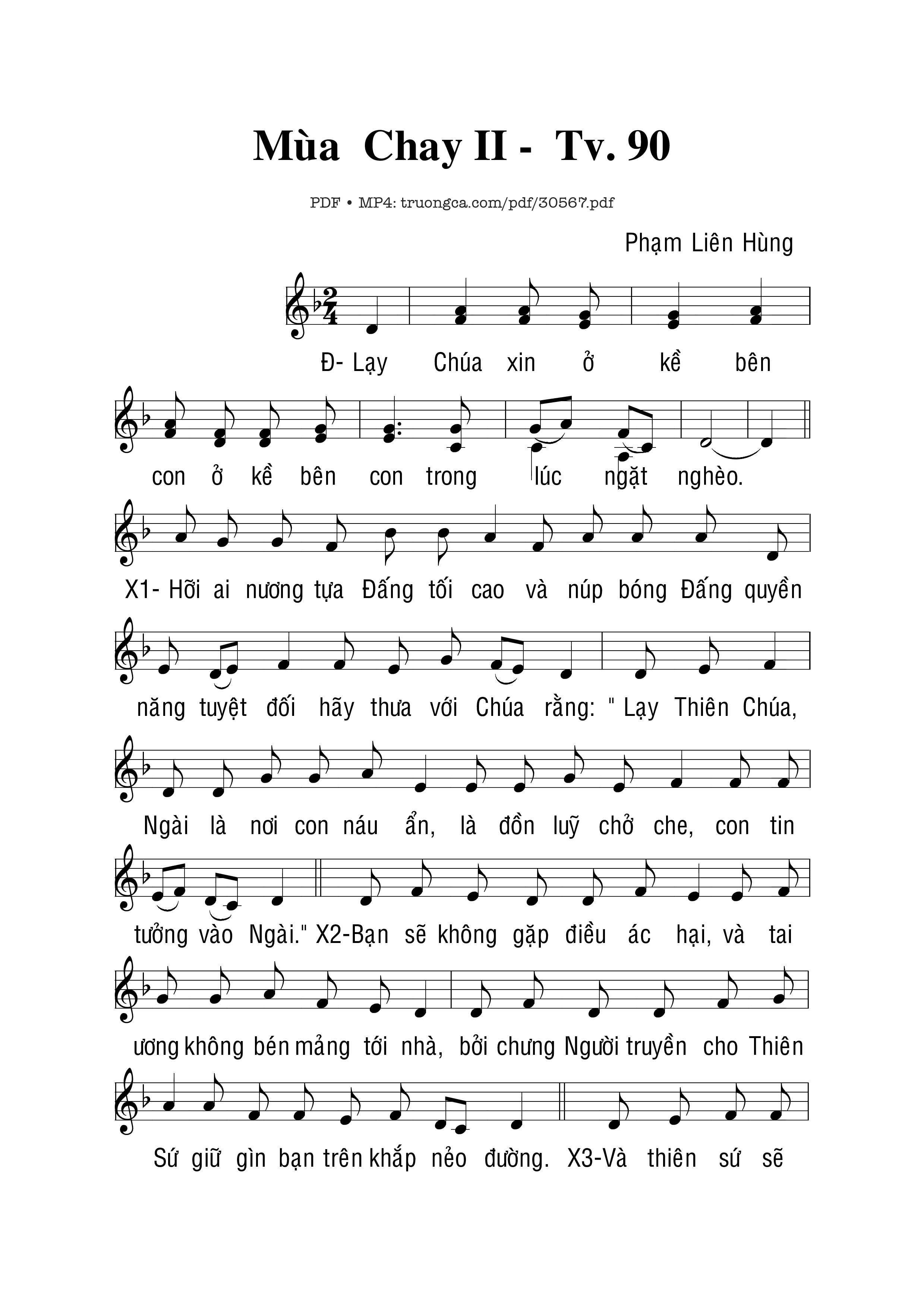 Page 1 of Sheet music PDF Thánh Vịnh , Mùa Chay/2.Tv 90 - Phạm Liên Hùng